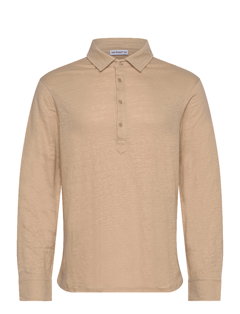 The Resort Co. - Linen Jersey Popover Sand - leinenhemden - sand - 1