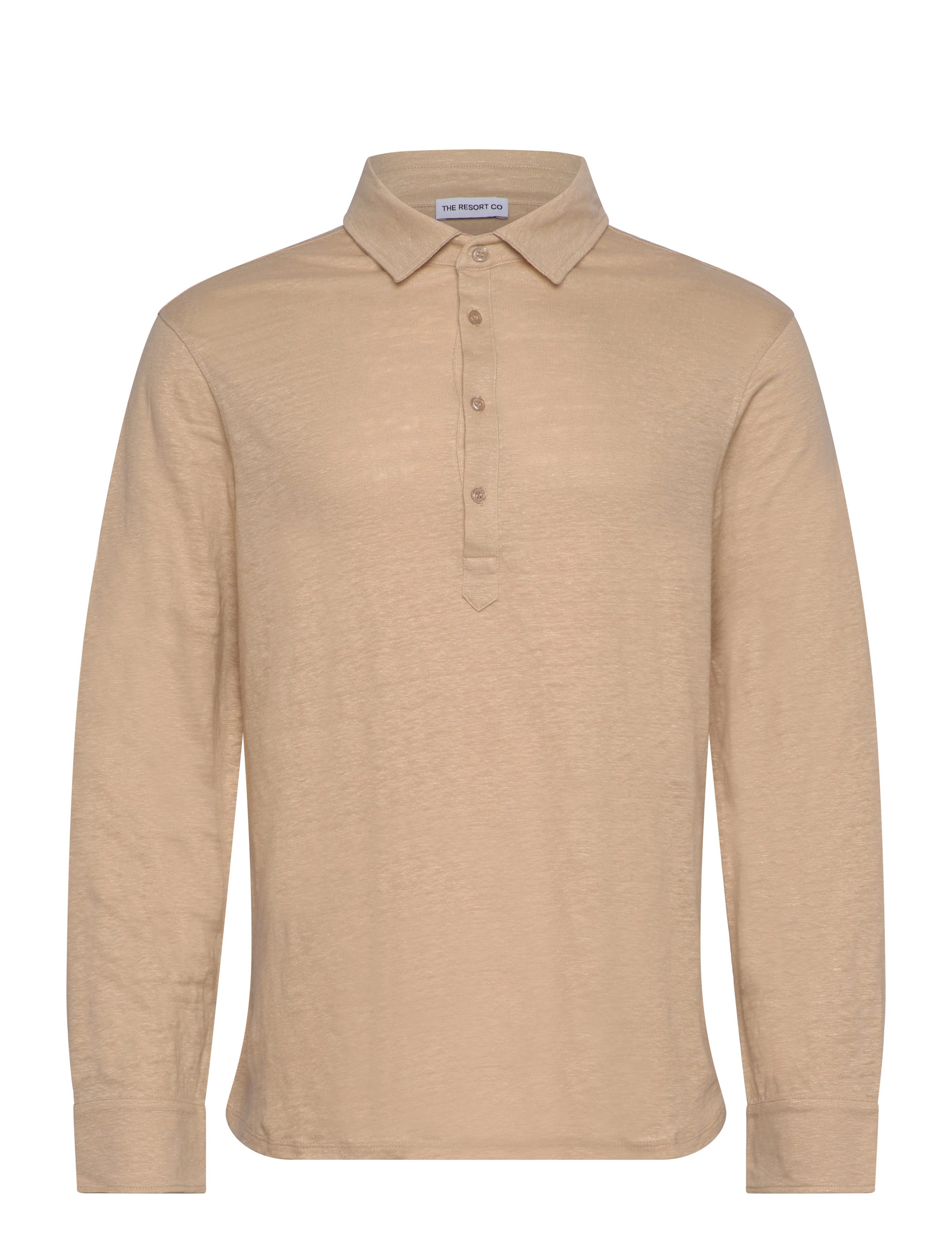 The Resort Co. Linen Jersey Popover Sand - Skjortor och T-shirts - SAND / beige