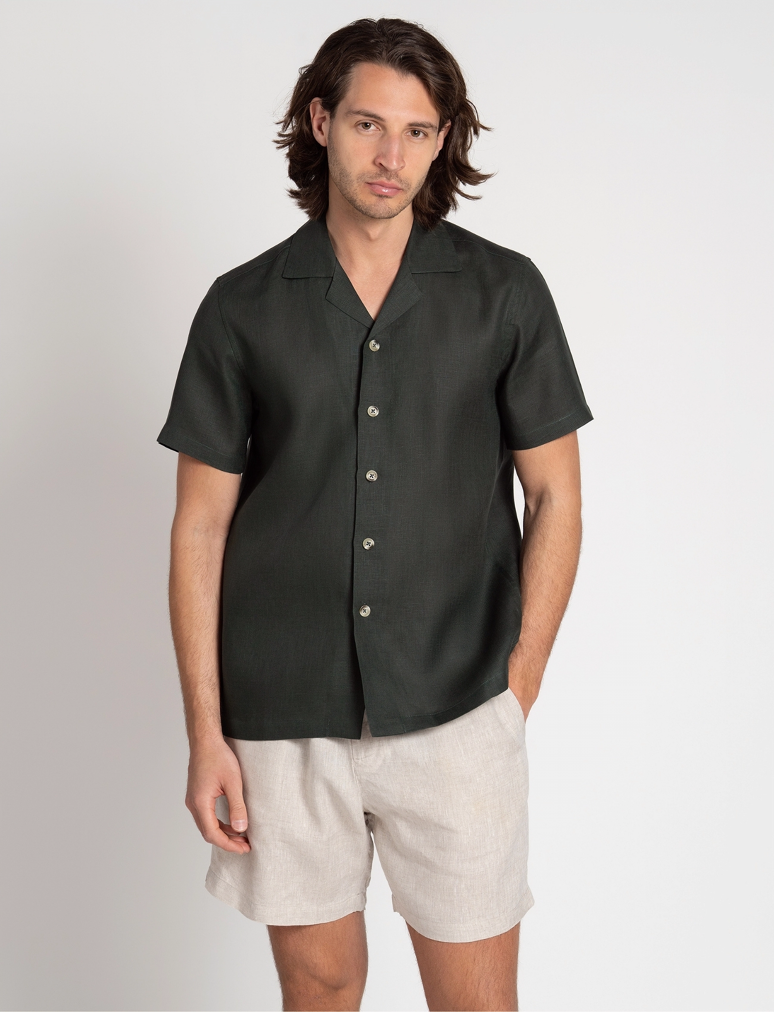 The Resort Co. Linen Resort Shirt Eucalyptus - 4 for 3 - EUCALYPTUS / green