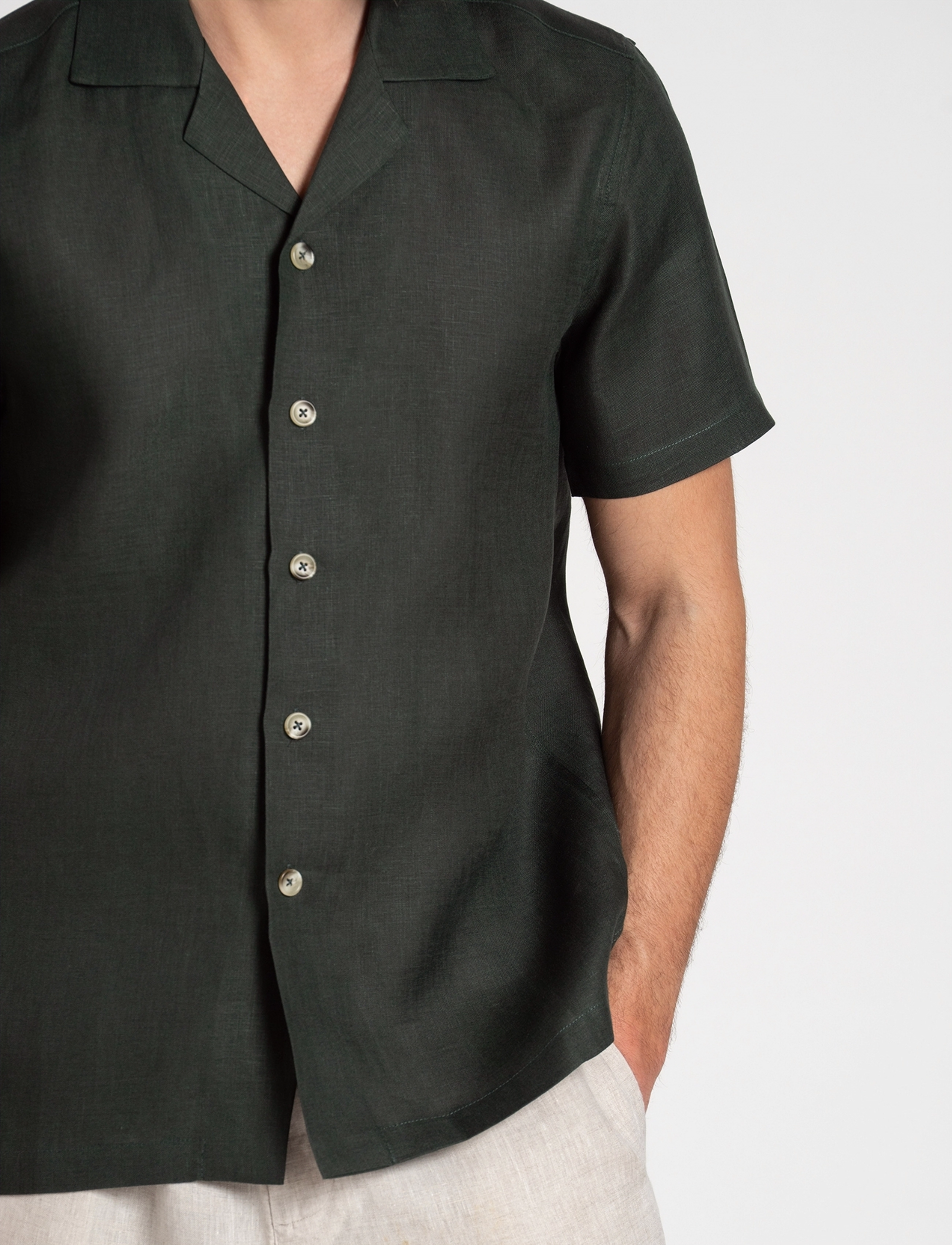 The Resort Co. - Linen Resort Shirt Eucalyptus - lininiai marškiniai - eucalyptus - 4