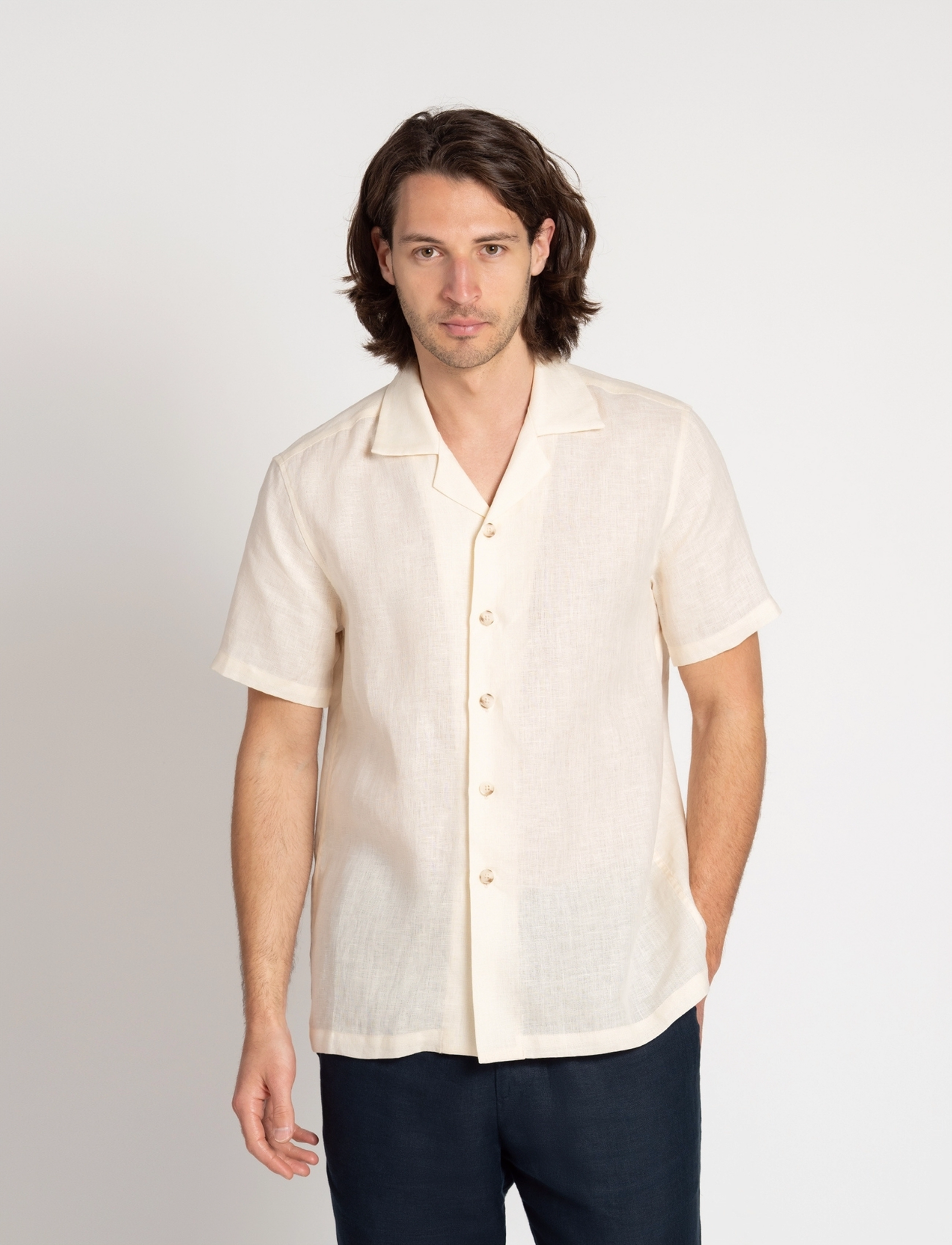 The Resort Co. - Linen Resort Shirt Ivory - linen shirts - ivory - 3