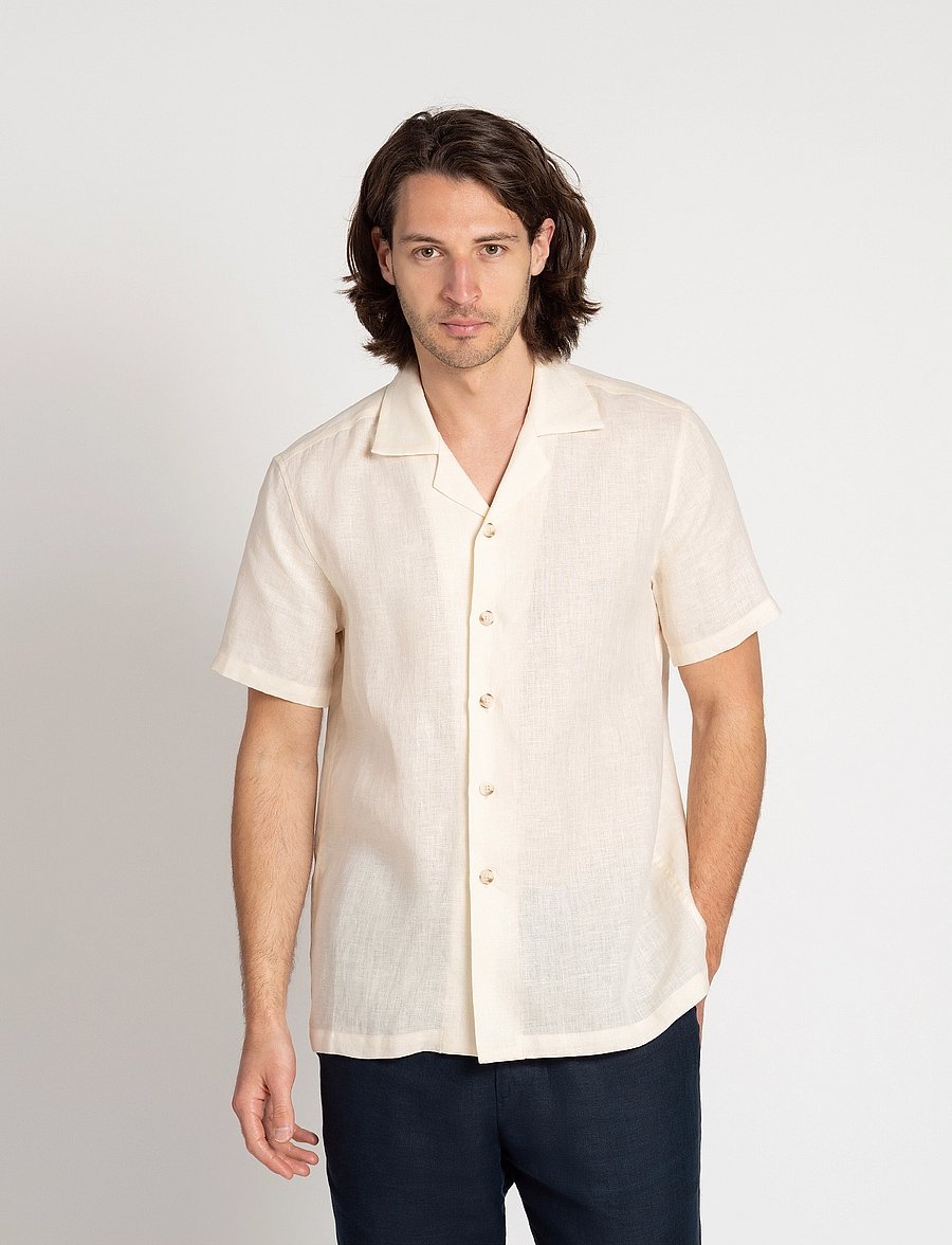The Resort Co. - Linen Resort Shirt Ivory - linnen overhemden - ivory - 3