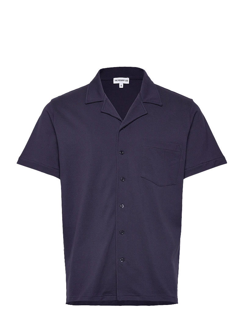 The Resort Co. - Piqué Resort Shirt Navy - kortærmede skjorter - navy - 1