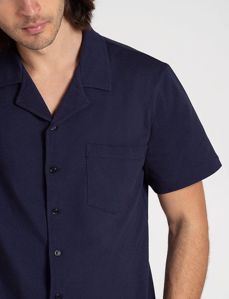 The Resort Co. - Piqué Resort Shirt Navy - kortærmede skjorter - navy - 5