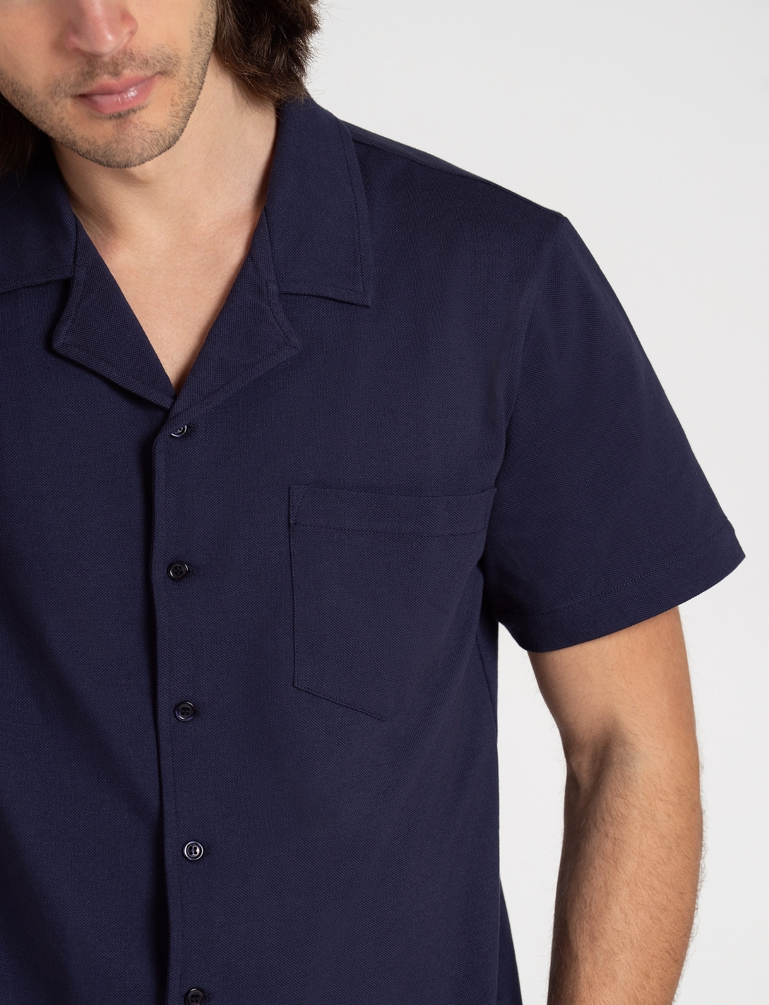 The Resort Co. - Piqué Resort Shirt Navy - kurzarmhemden - navy - 5