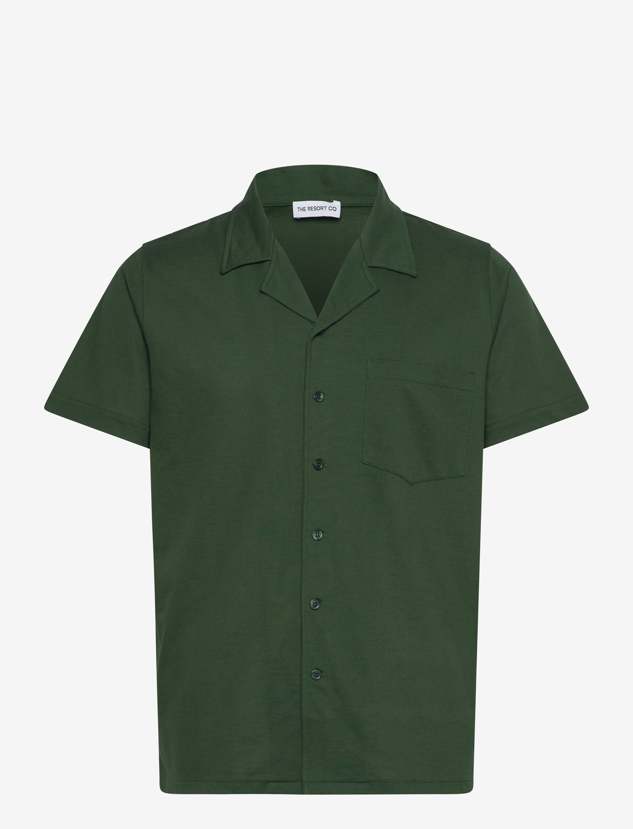 The Resort Co. - Piqué Resort Shirt Deep Green - kurzarmhemden - deep green - 1