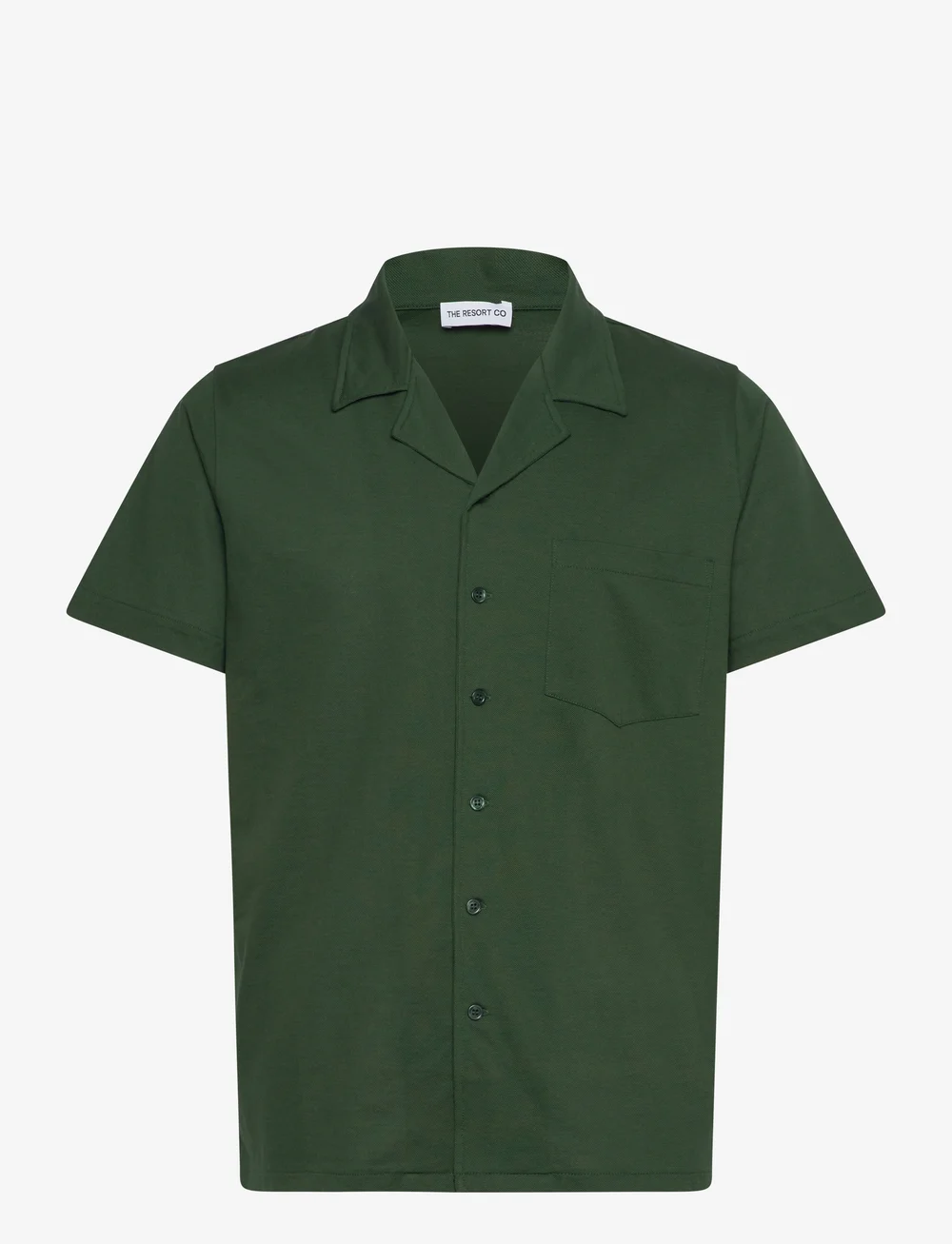 The Resort Co. - Piqué Resort Shirt Deep Green - lühikeste varrukatega särgid - deep green - 1
