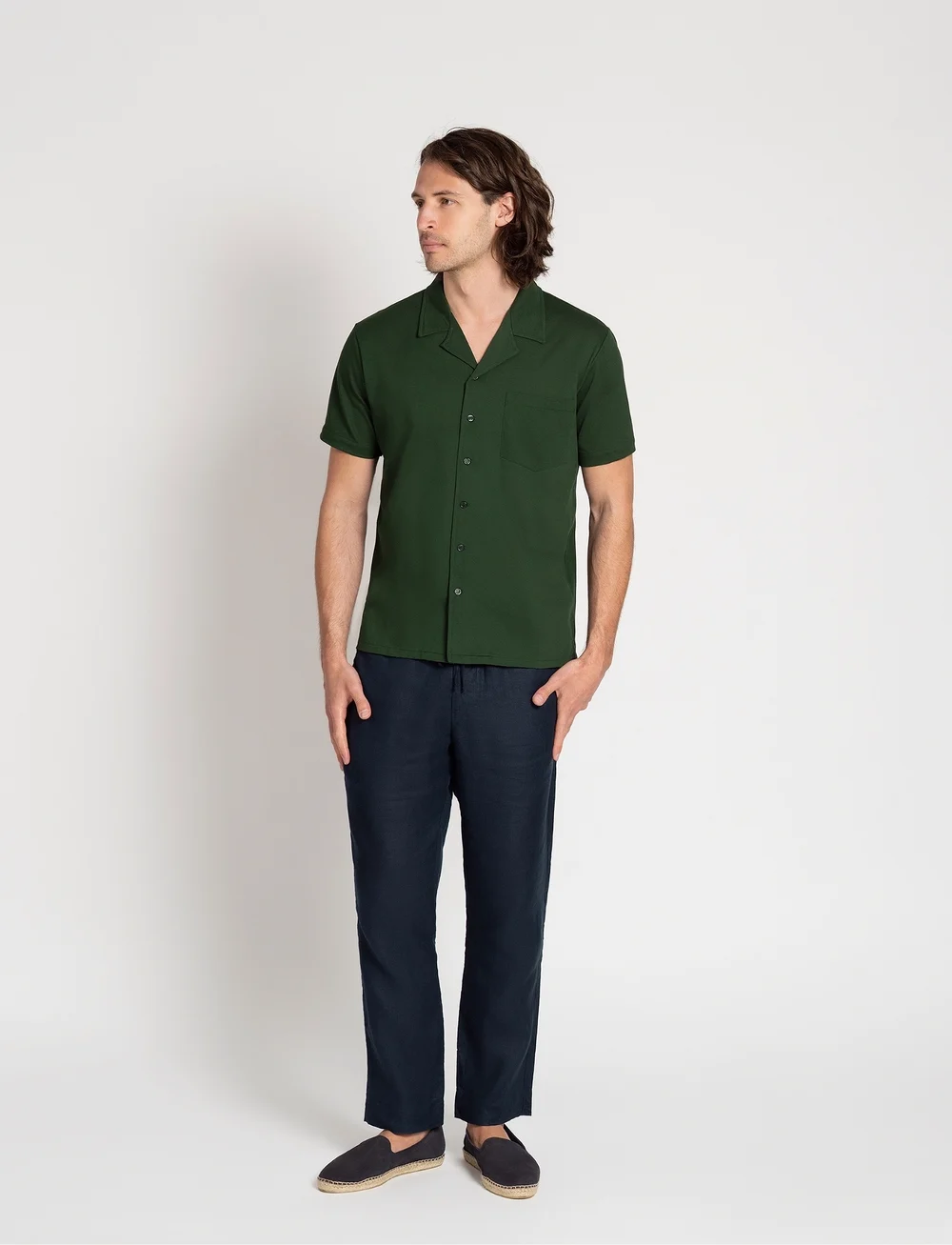 The Resort Co. - Piqué Resort Shirt Deep Green - lühikeste varrukatega särgid - deep green - 0