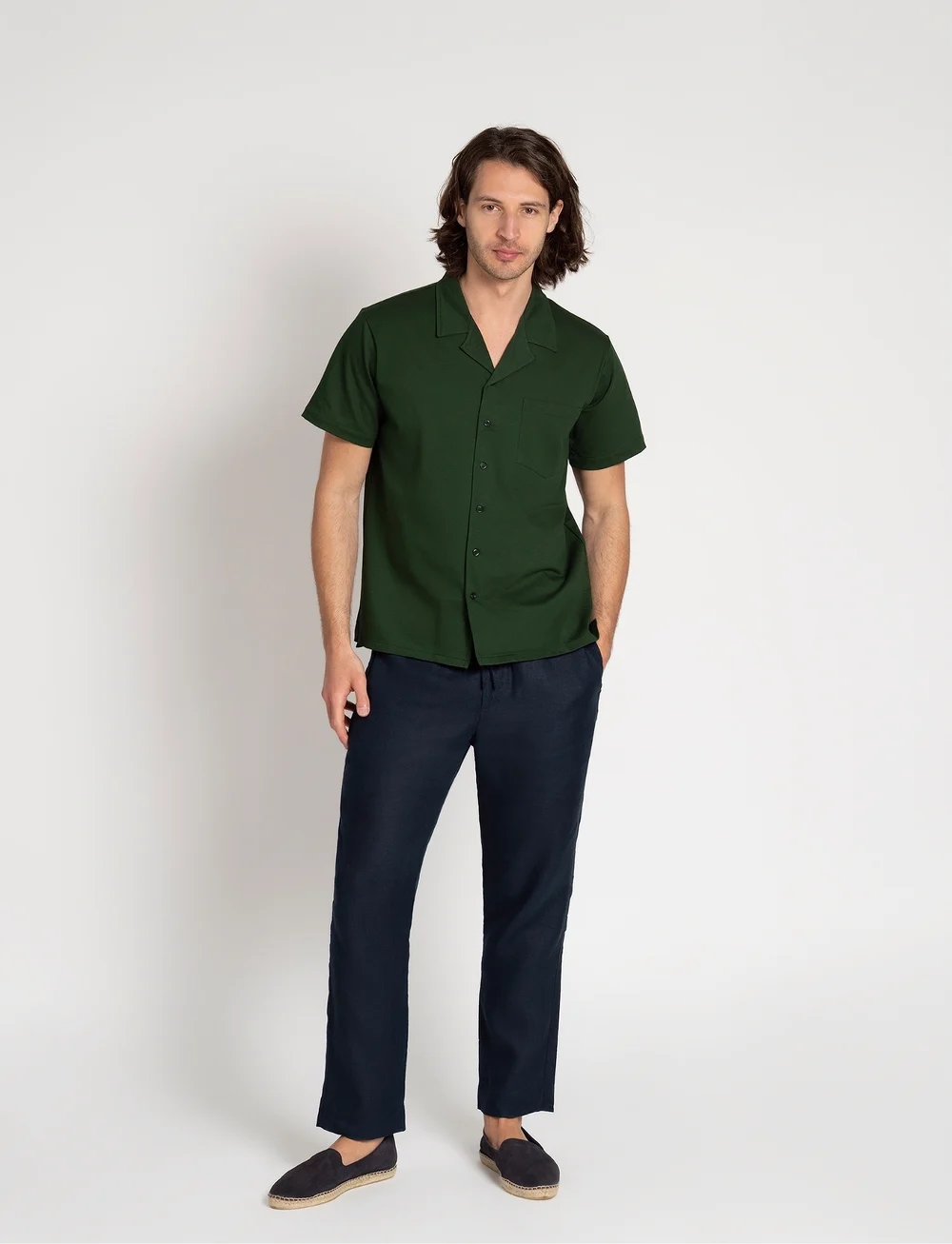 The Resort Co. - Piqué Resort Shirt Deep Green - lühikeste varrukatega särgid - deep green - 4