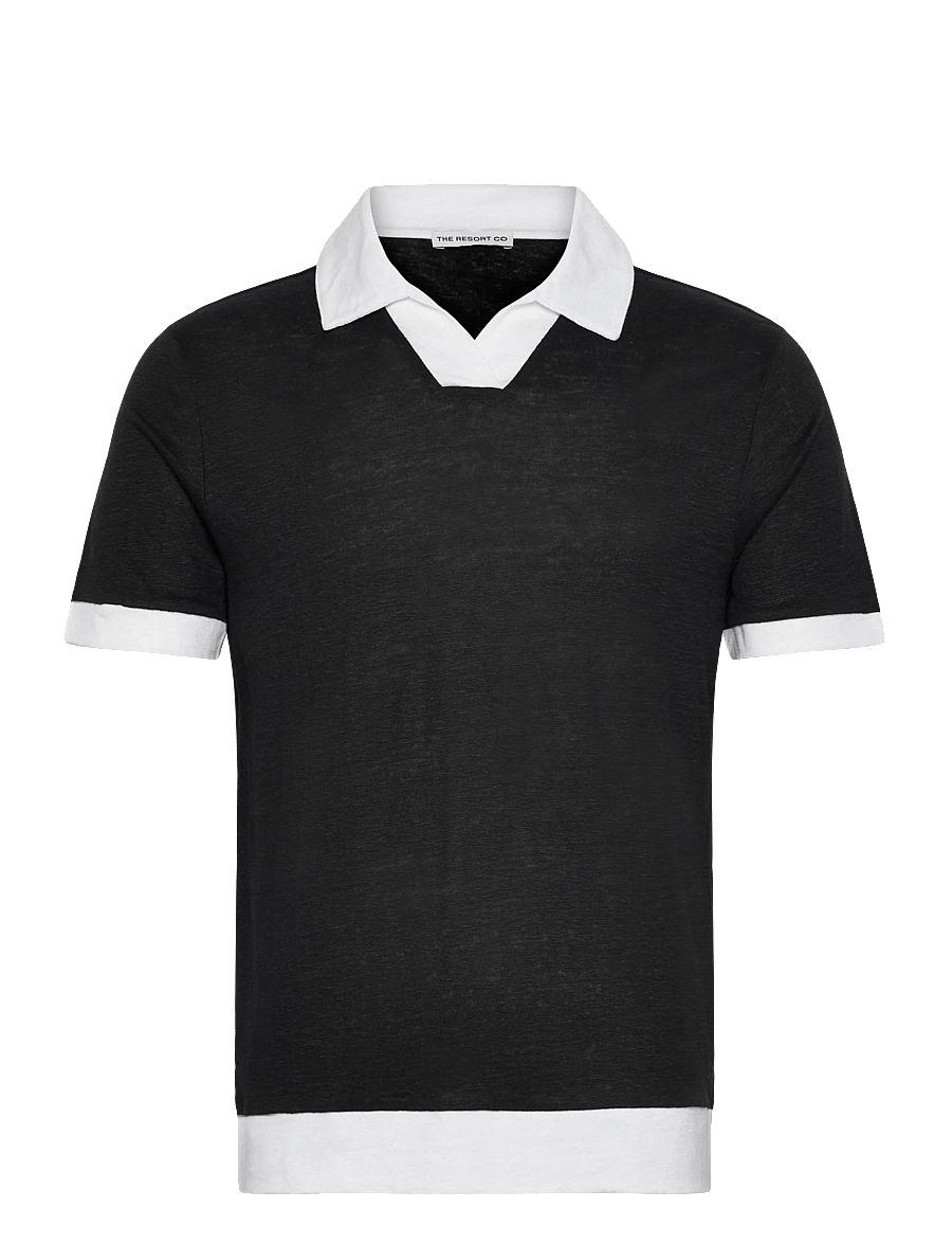 The Resort Co. - Resort Polo Black / White - kortærmede poloer - black / white - 0