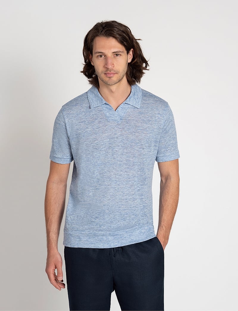 The Resort Co. - Resort Polo Light Blue Melange - kortärmade pikéer - light blue - 3