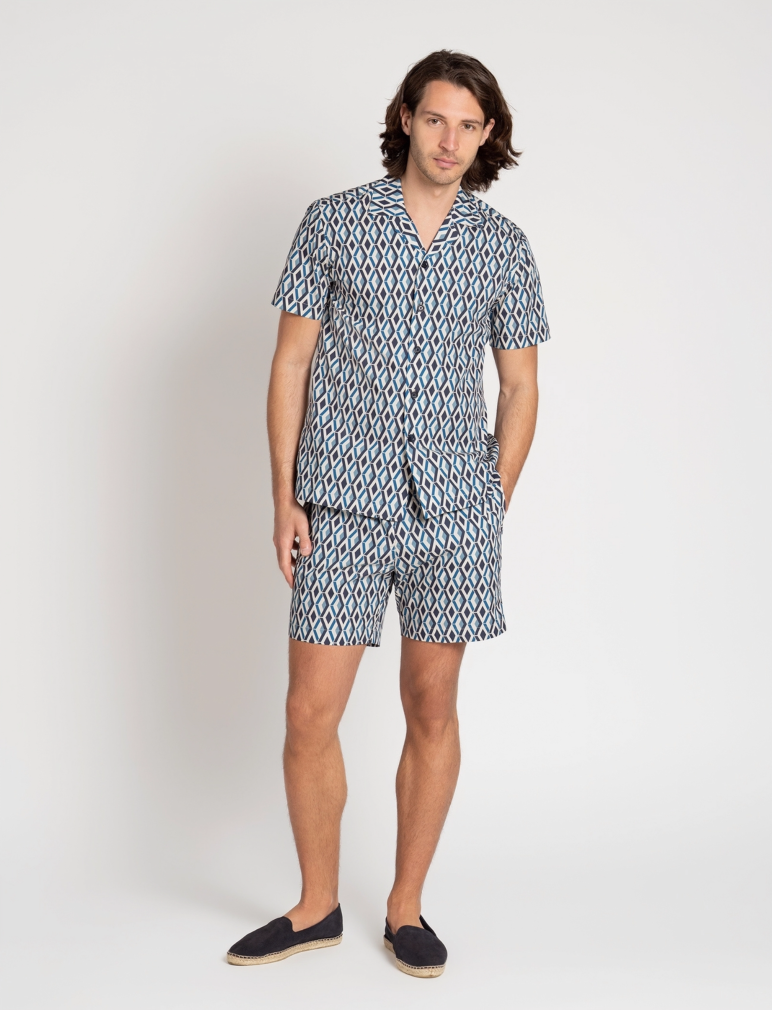 The Resort Co. Resort Shirt Capri, L, Blue, Skjorter > Kortærmede Shirts, Herre