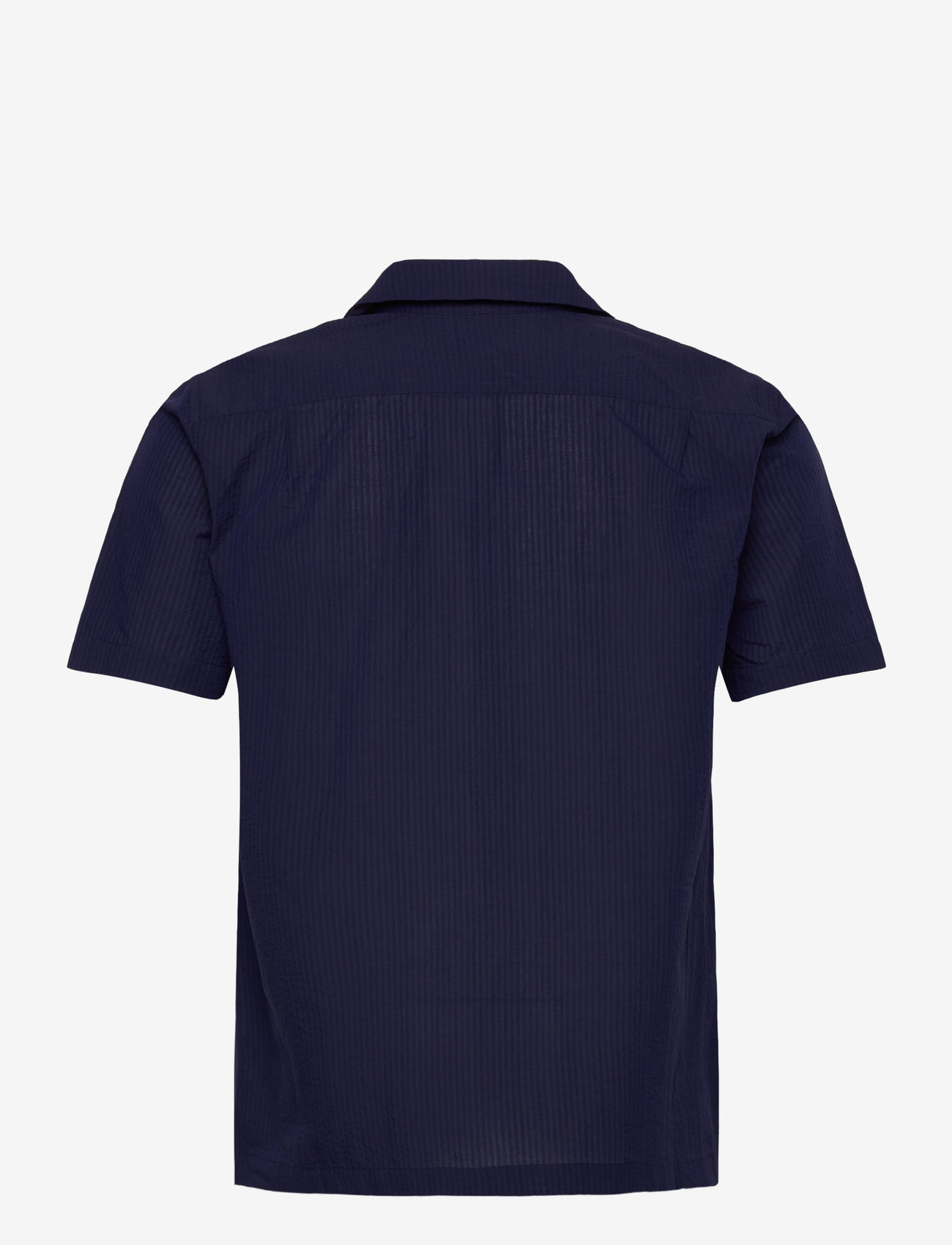 The Resort Co. - Seersucker Resort Shirt Navy - kortærmede skjorter - navy - 2