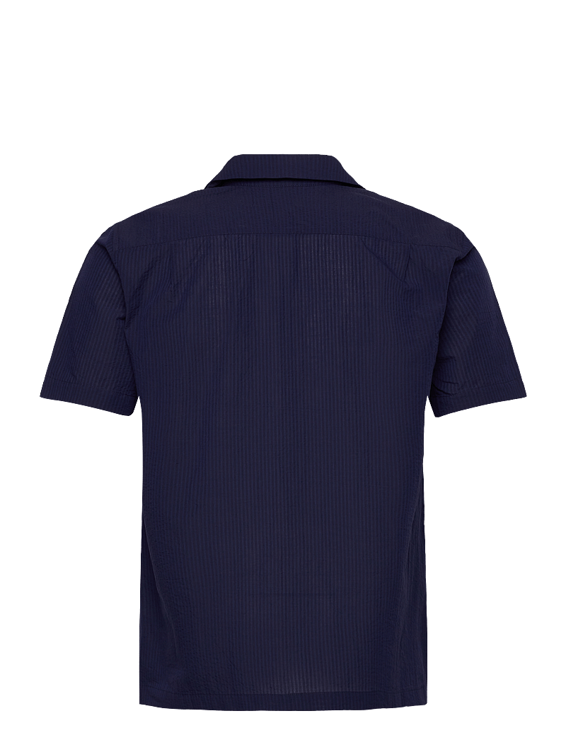 The Resort Co. - Seersucker Resort Shirt Navy - kortærmede skjorter - navy - 2