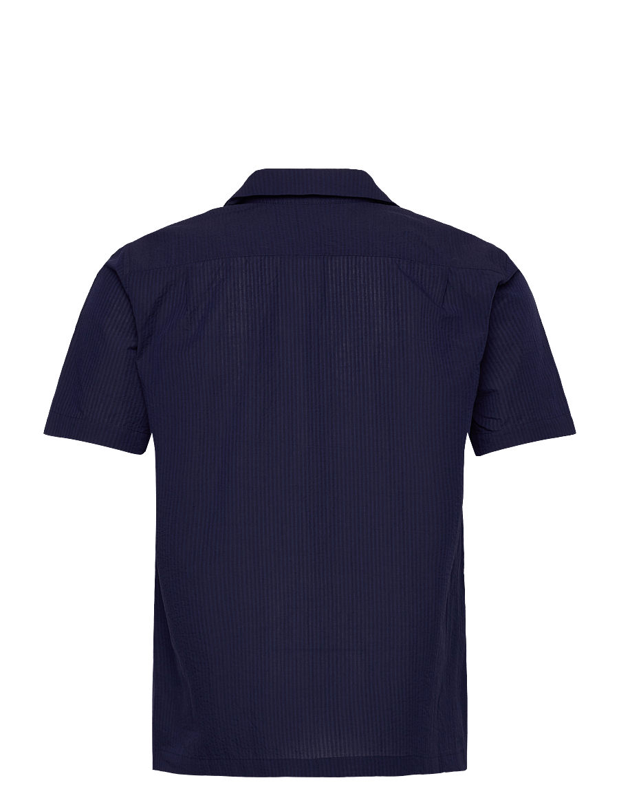 The Resort Co. - Seersucker Resort Shirt Navy - chemises à manches courtes - navy - 2