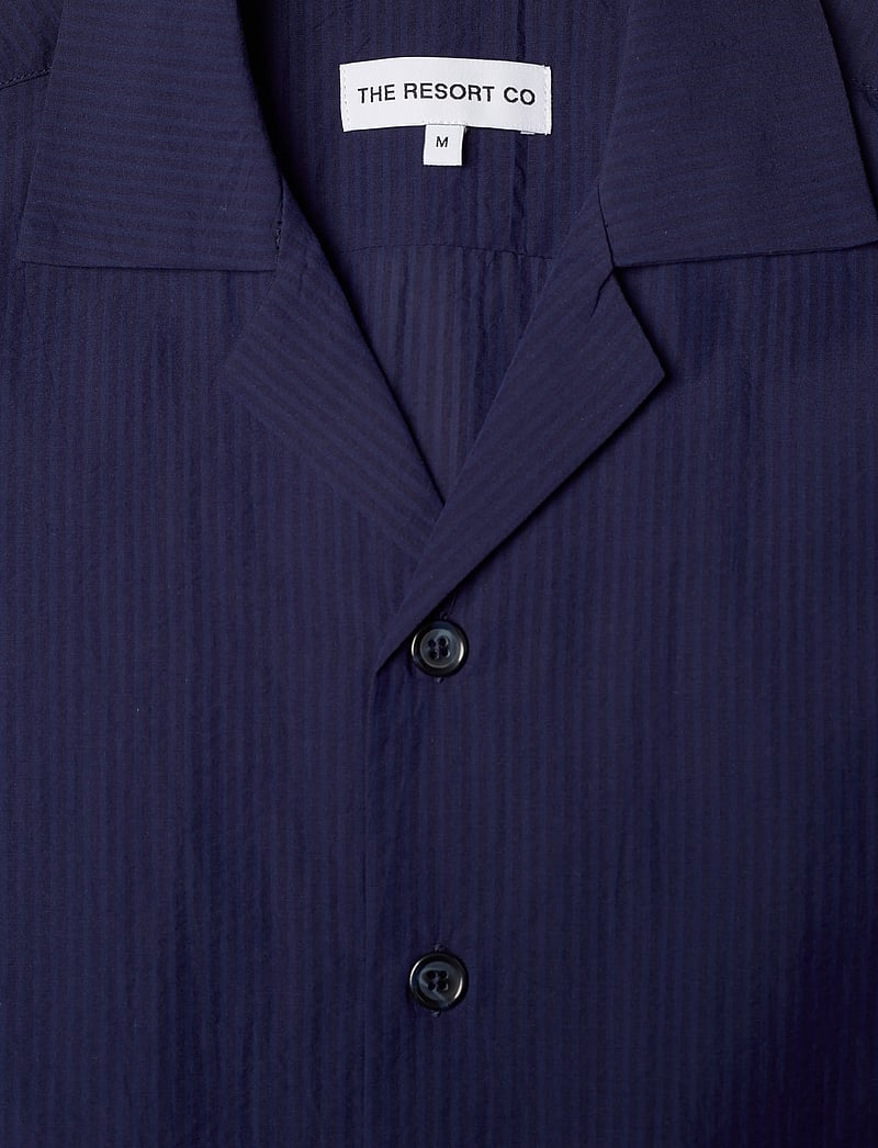 The Resort Co. - Seersucker Resort Shirt Navy - kortærmede skjorter - navy - 5