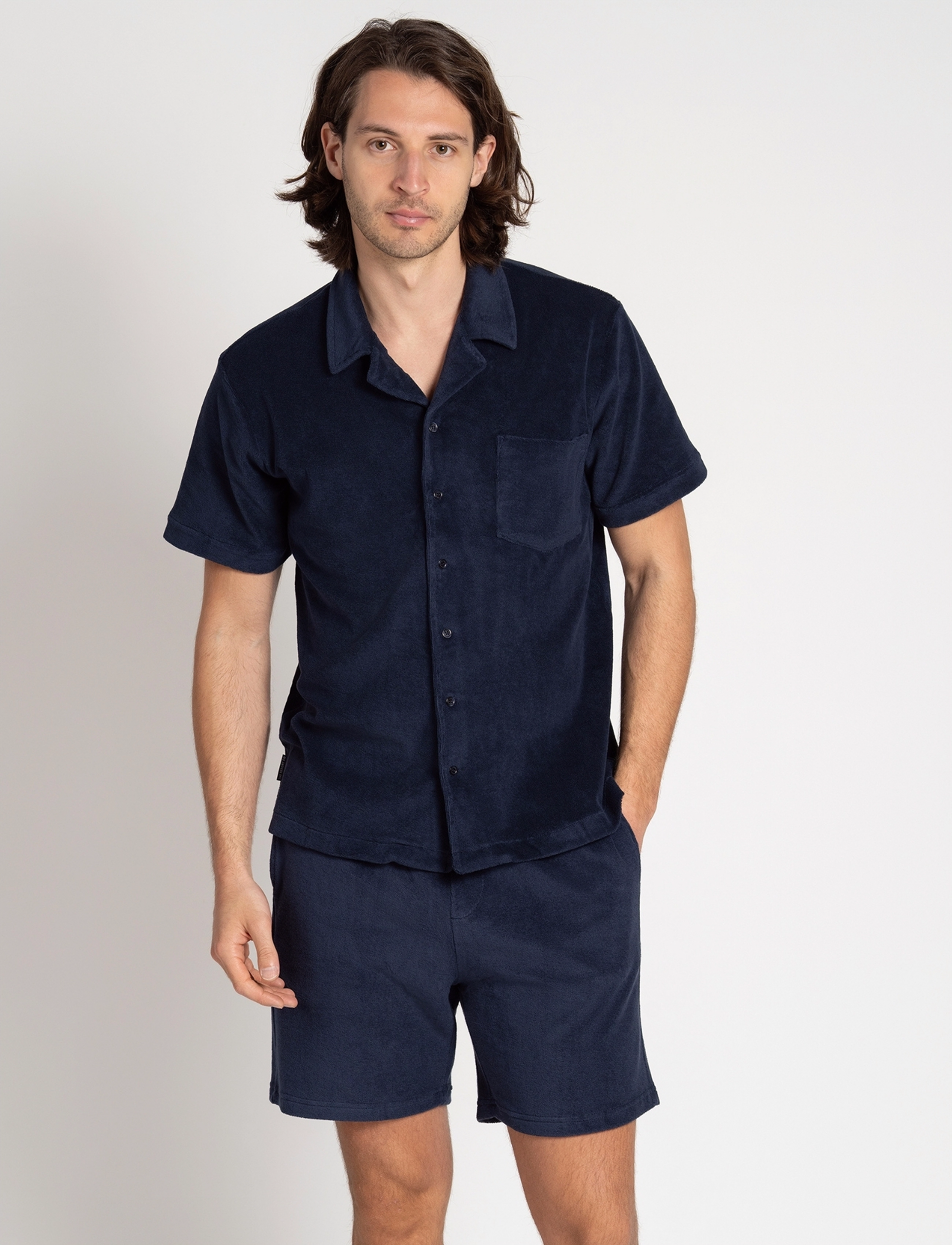 The Resort Co. - Terry Resort Shirt Navy - lühikeste varrukatega särgid - navy - 2