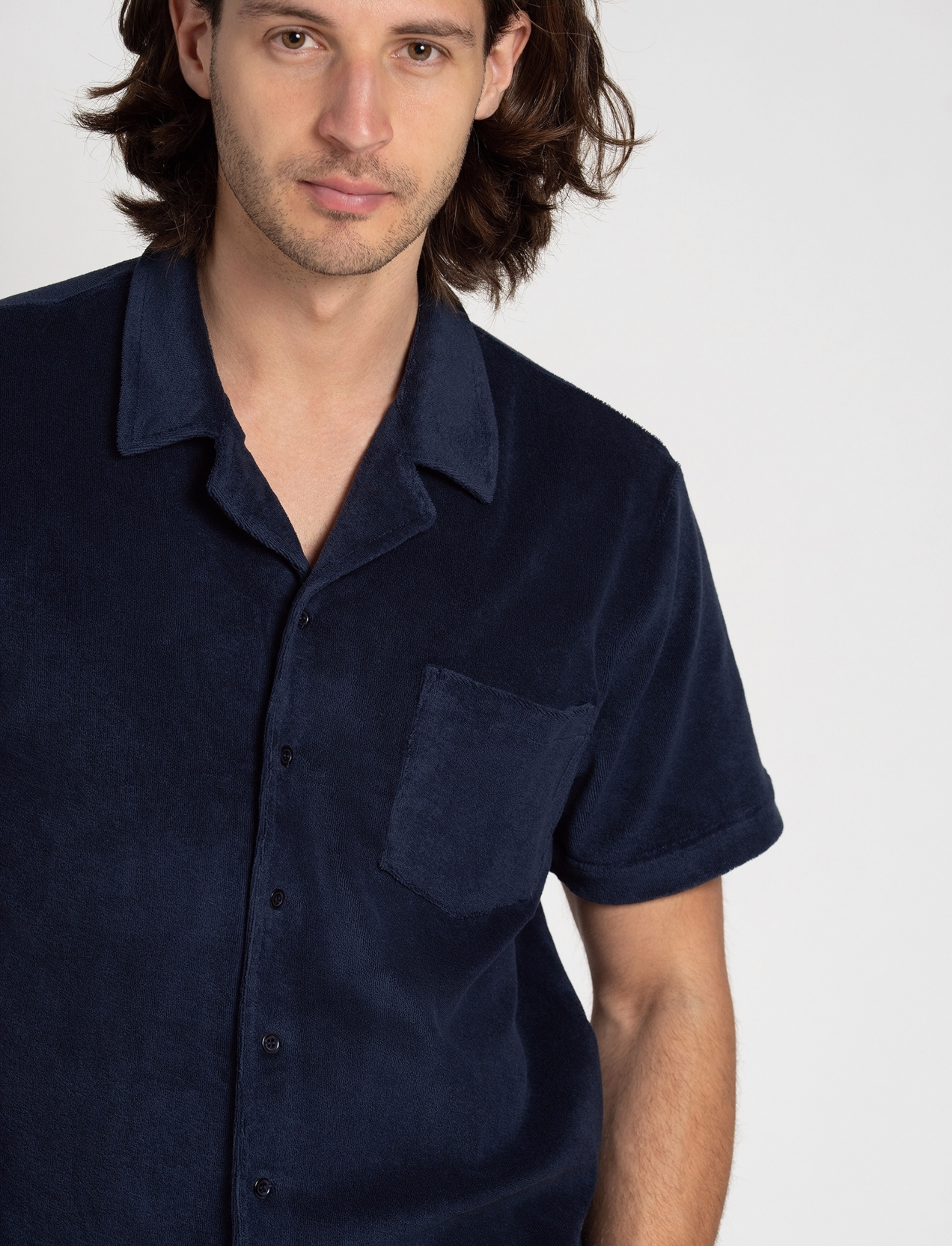 The Resort Co. - Terry Resort Shirt Navy - lühikeste varrukatega särgid - navy - 3