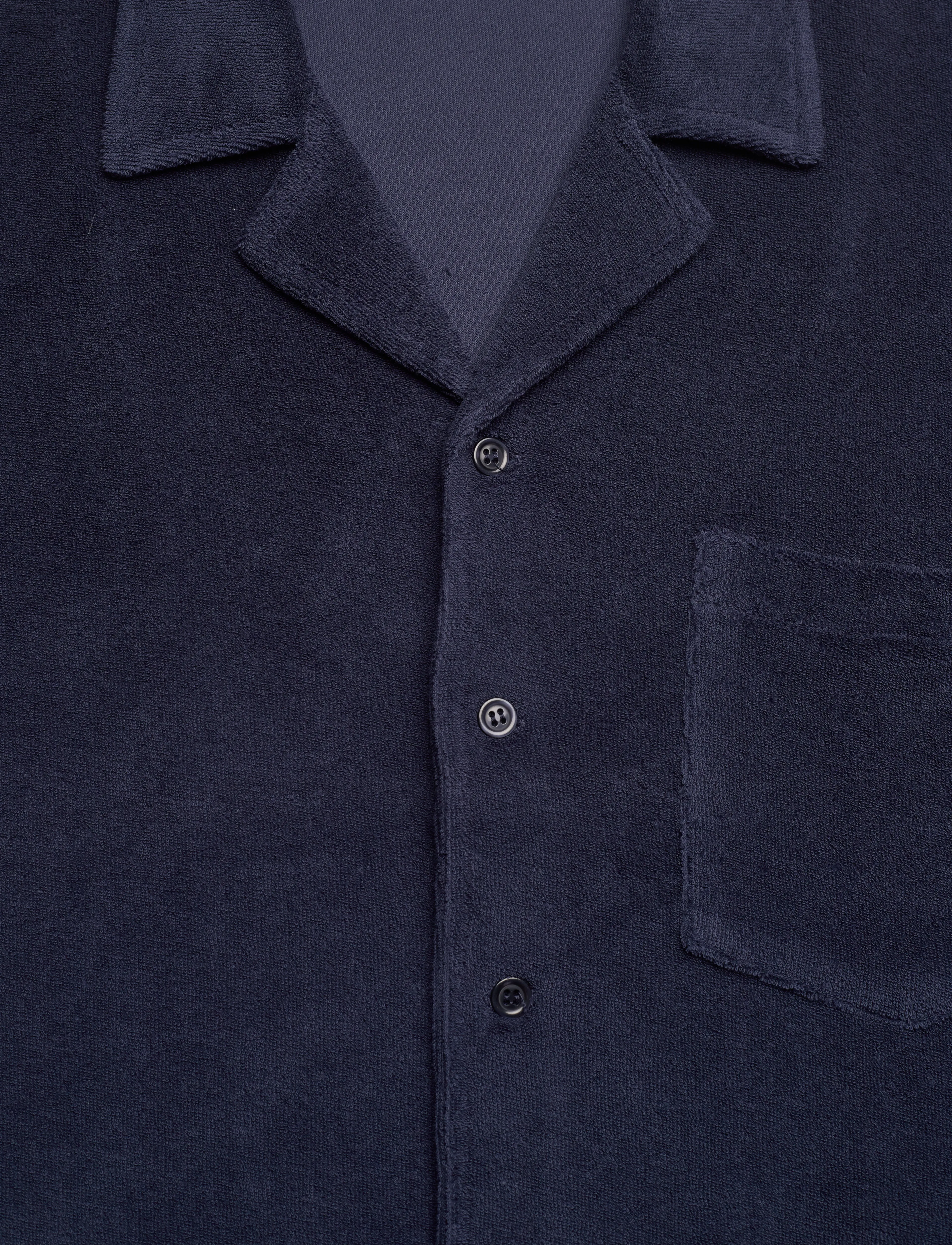 The Resort Co. - Terry Resort Shirt Navy - lühikeste varrukatega särgid - navy - 5
