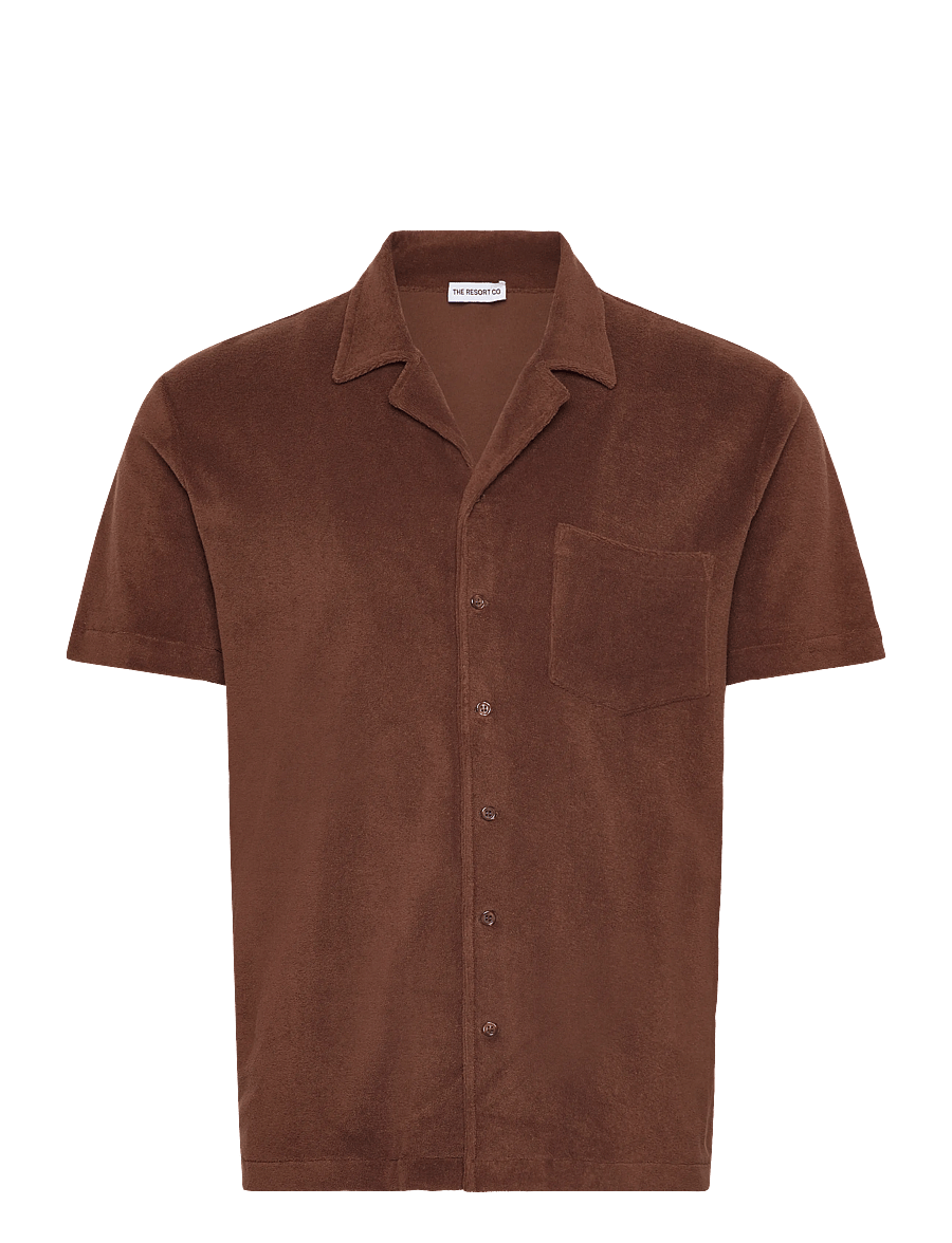 The Resort Co. - Terry Resort Shirt Brown - kasdienio stiliaus marškiniai - brown - 0