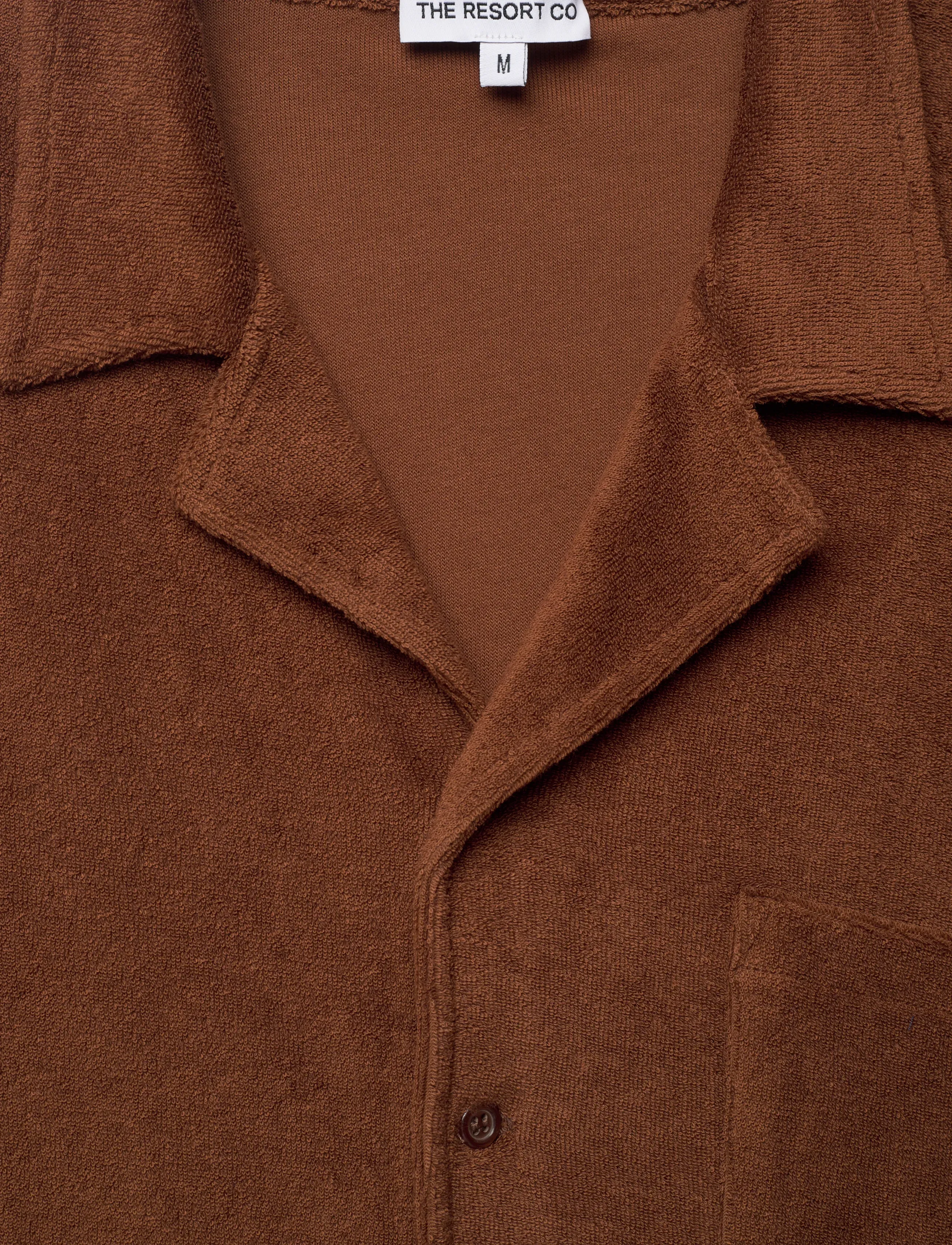 The Resort Co. - Terry Resort Shirt Brown - casual skjorter - brown - 2