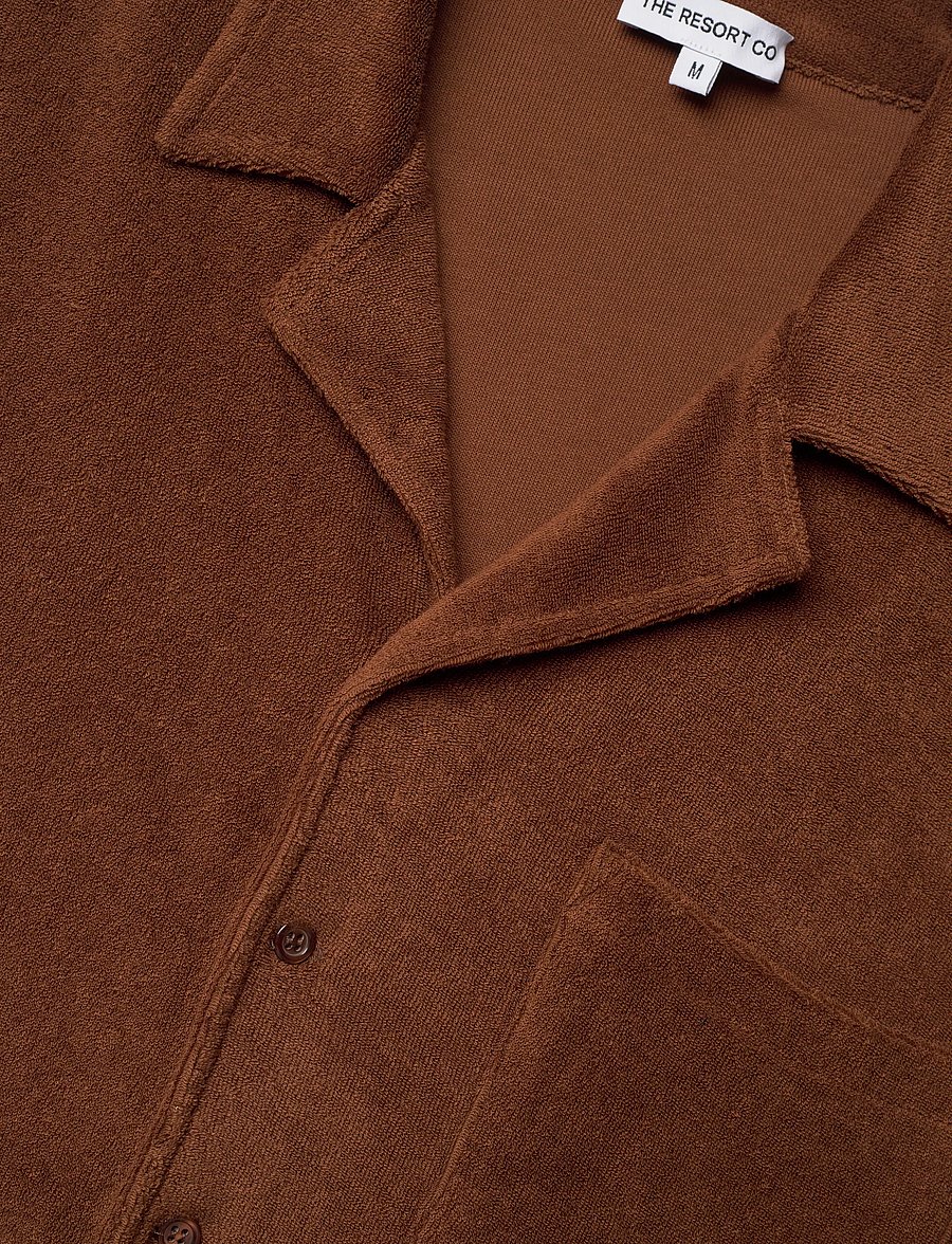 The Resort Co. - Terry Resort Shirt Brown - kasdienio stiliaus marškiniai - brown - 3