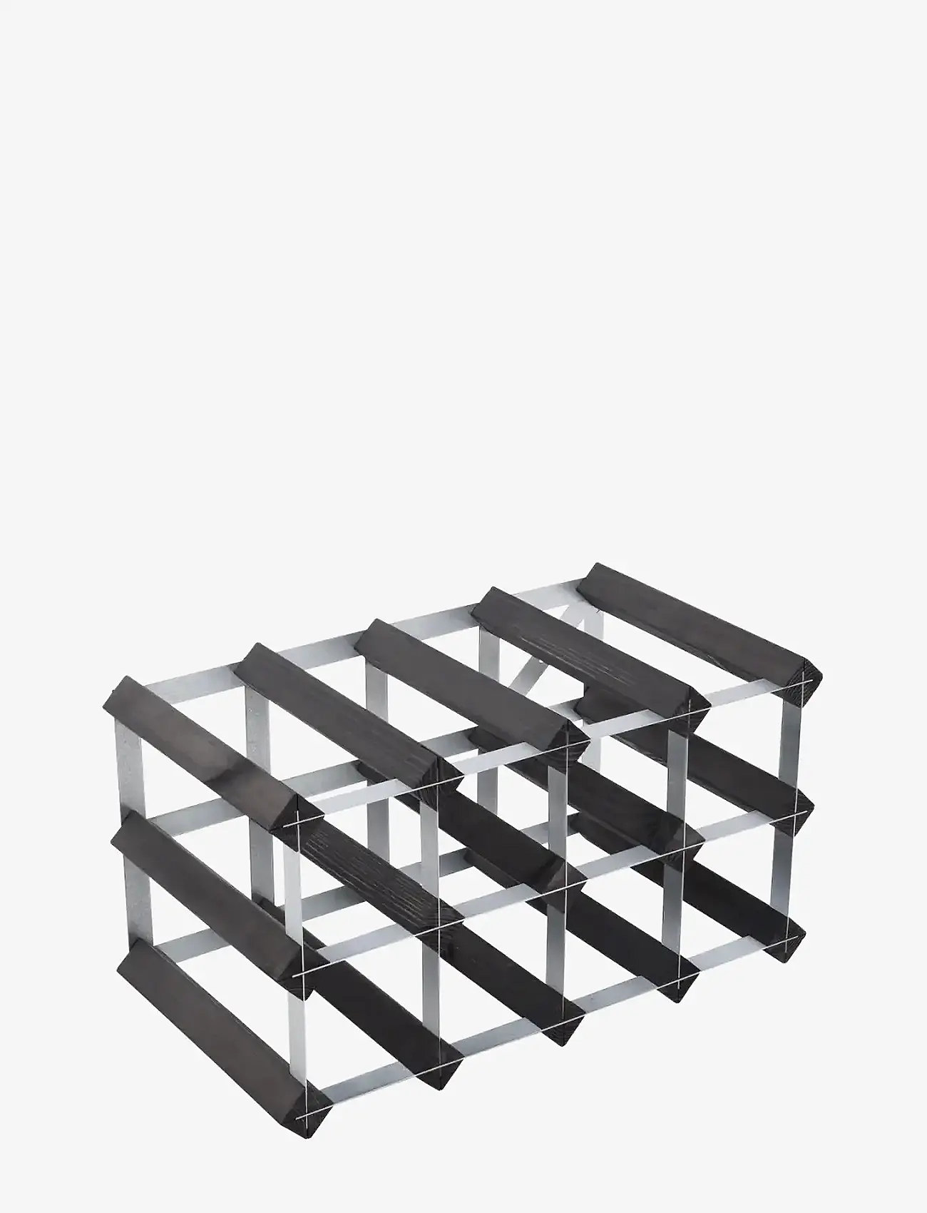 The Swedish Wine Rack Factory - 12 Bottle Self Assembly Kit Black Ash - geymsla og hillur - black ash - 1
