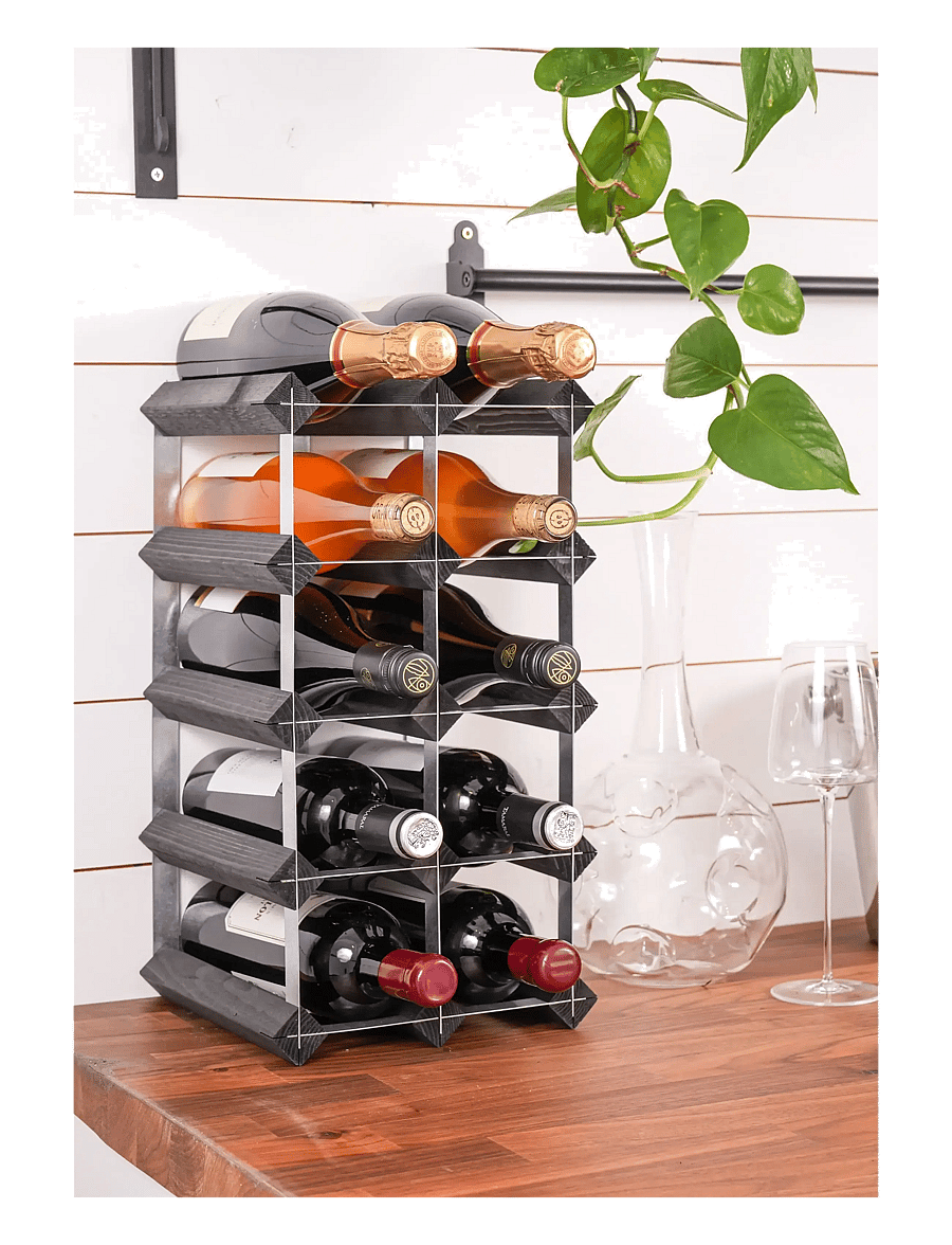 The Swedish Wine Rack Factory - 12 Bottle Self Assembly Kit Black Ash - hoiustamine ja riiulid - black ash - 0
