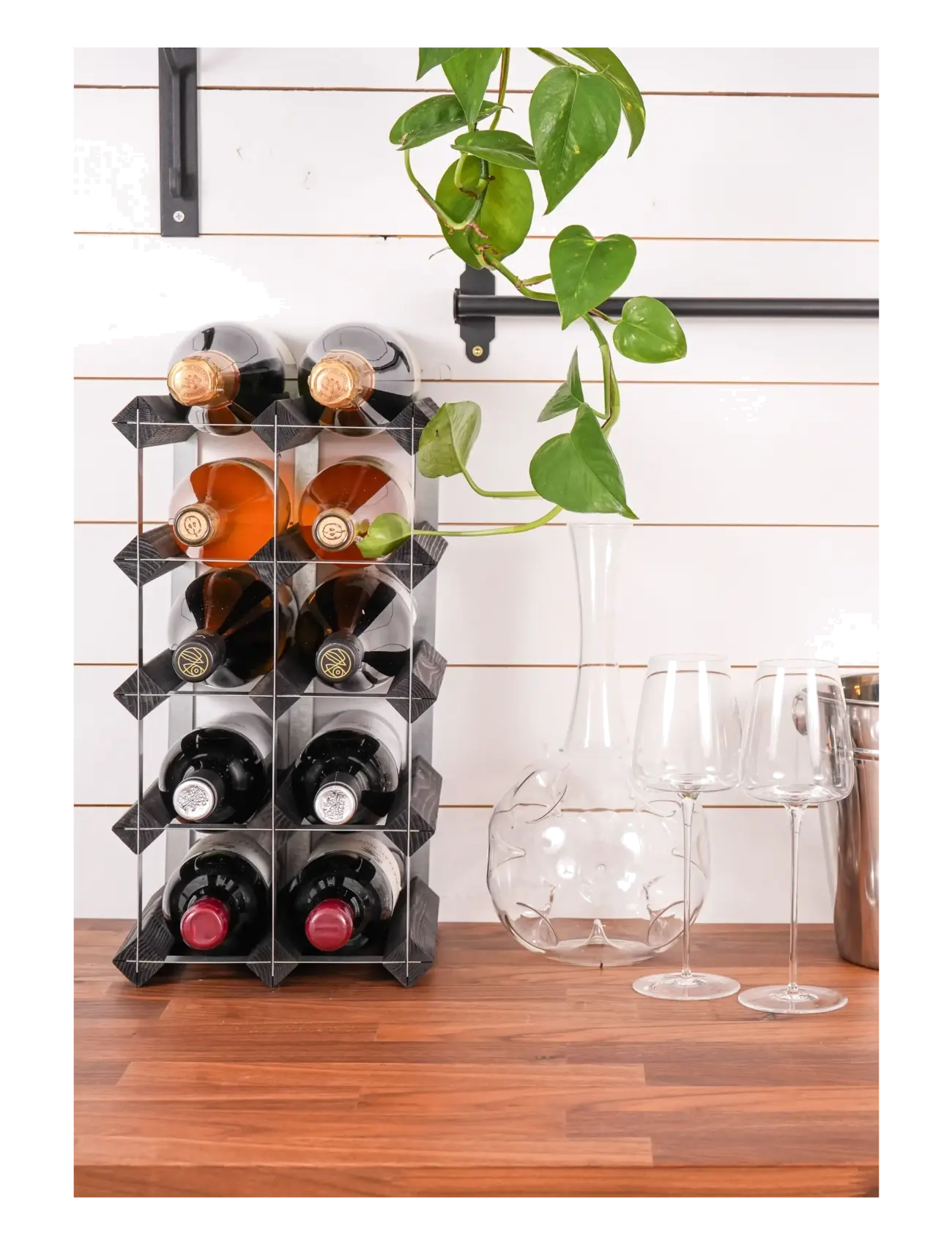 The Swedish Wine Rack Factory - 12 Bottle Self Assembly Kit Black Ash - regale und verwahrung - black ash - 4