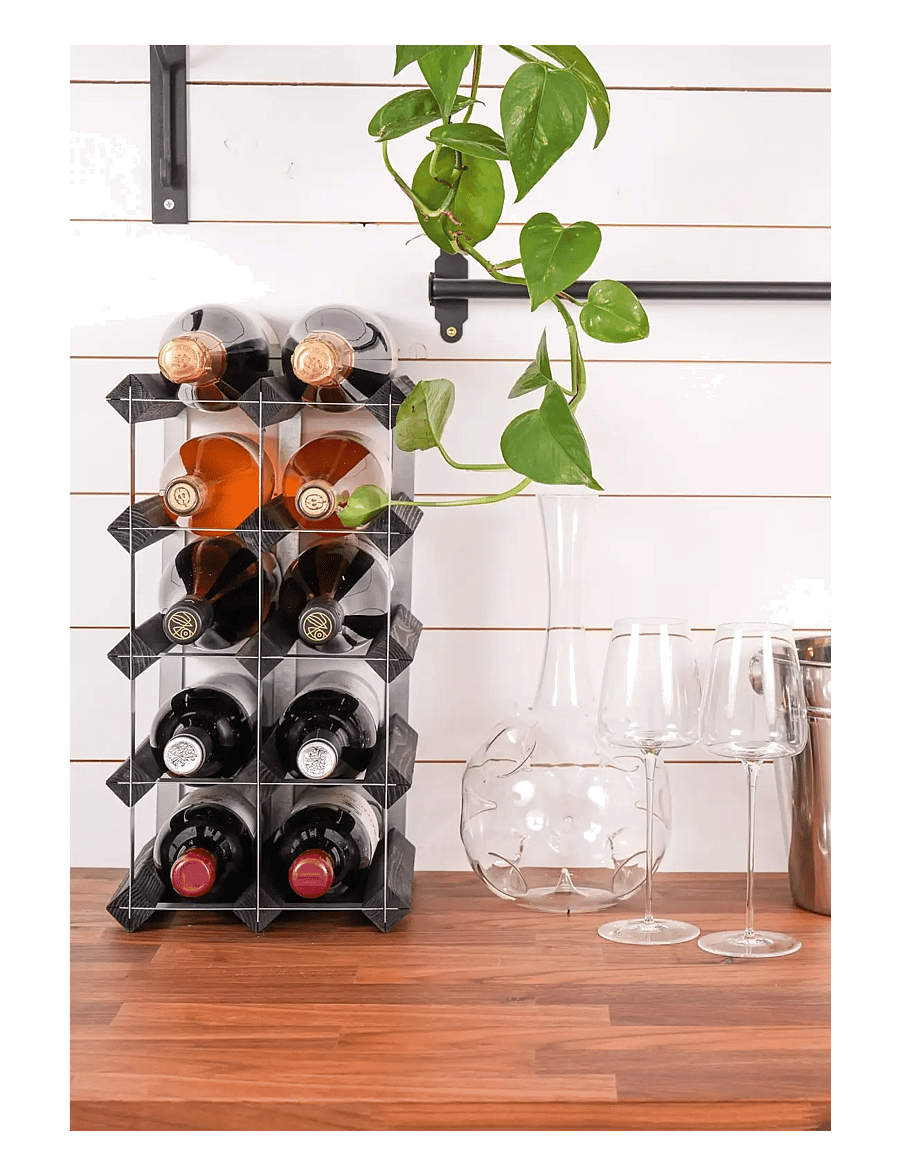 The Swedish Wine Rack Factory - 12 Bottle Self Assembly Kit Black Ash - hoiustamine ja riiulid - black ash - 4
