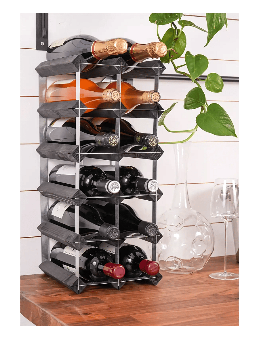 The Swedish Wine Rack Factory - 15 Bottle Self Assembly Kit Black Ash - osta hinna alusel - black ash - 0