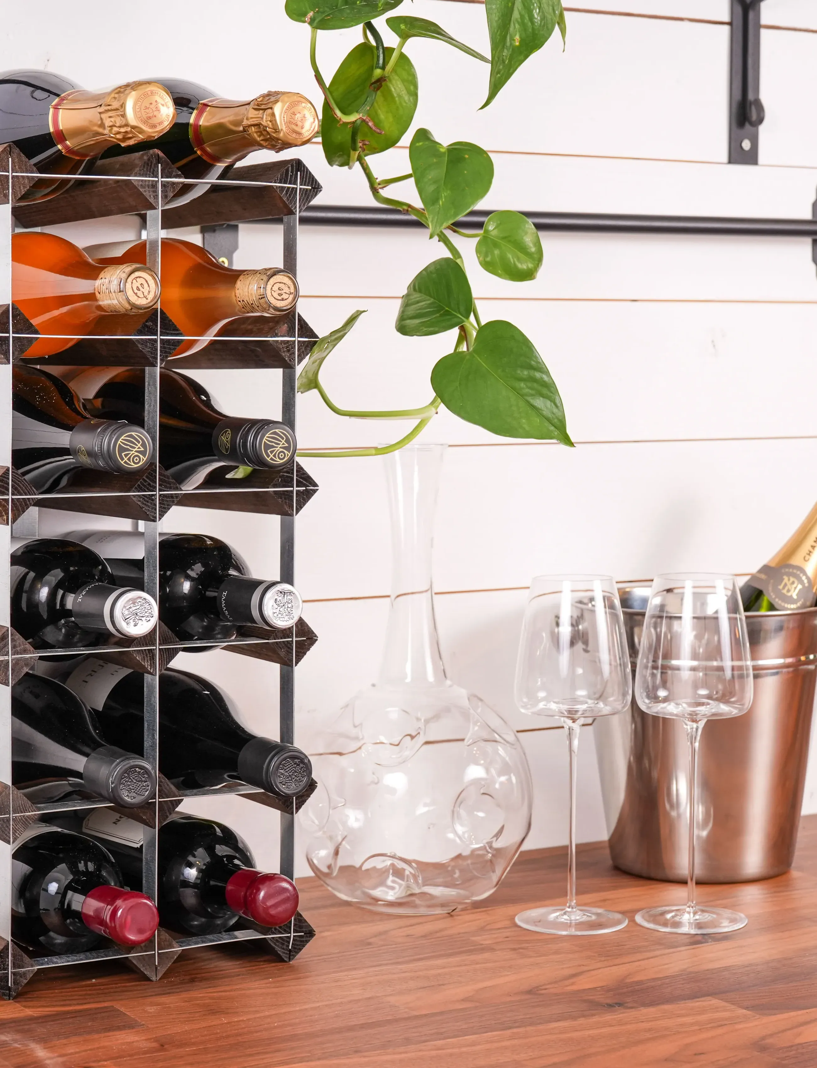 The Swedish Wine Rack Factory 15-Flaskers Samlesæt I Mørkt Træ, One Size, Furniture, Mehrfarbig/gemustert - Shelves, Homeware