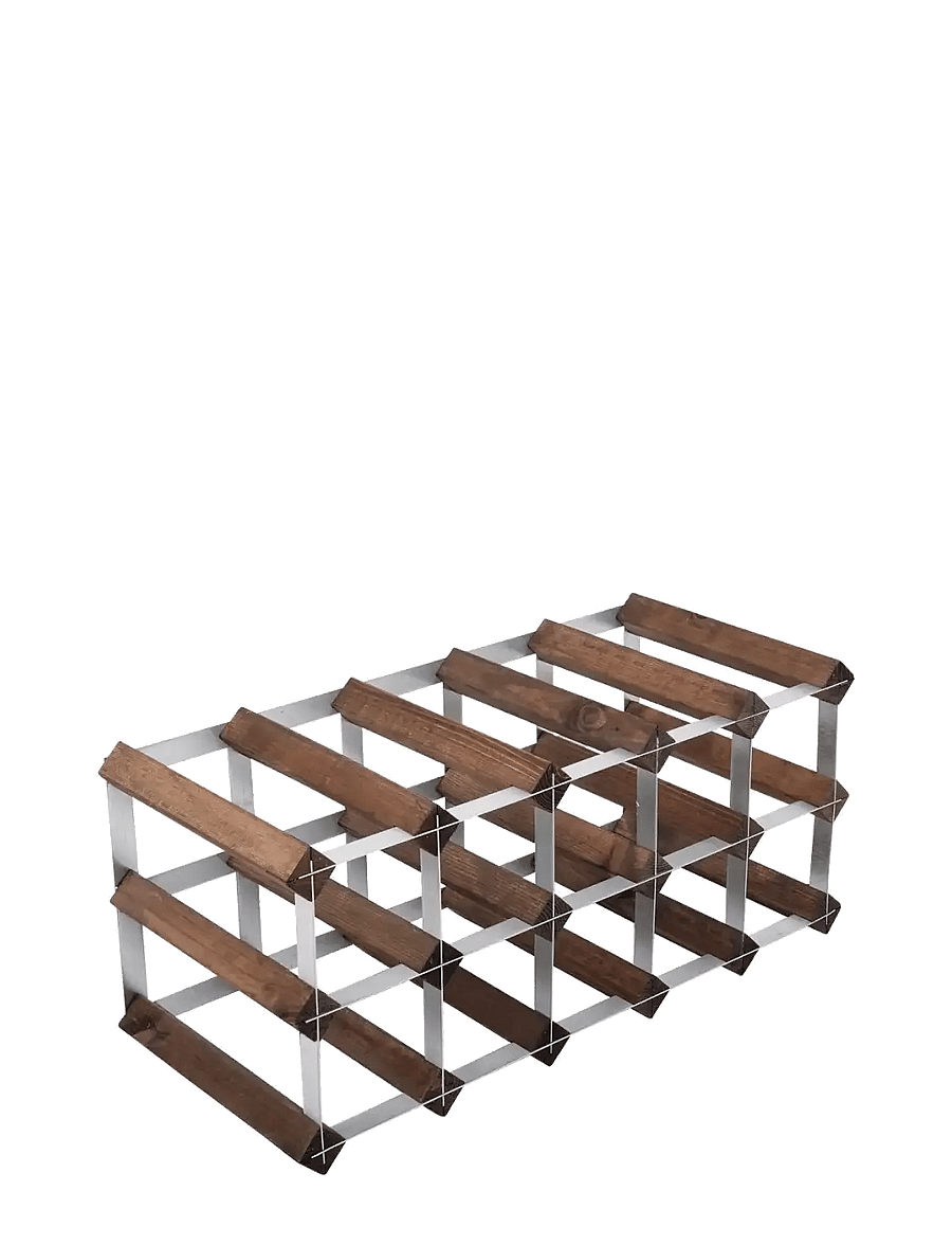 The Swedish Wine Rack Factory - 15 Bottle Self Assembly Kit Dark Wood - osta hinna alusel - dark wood - 3