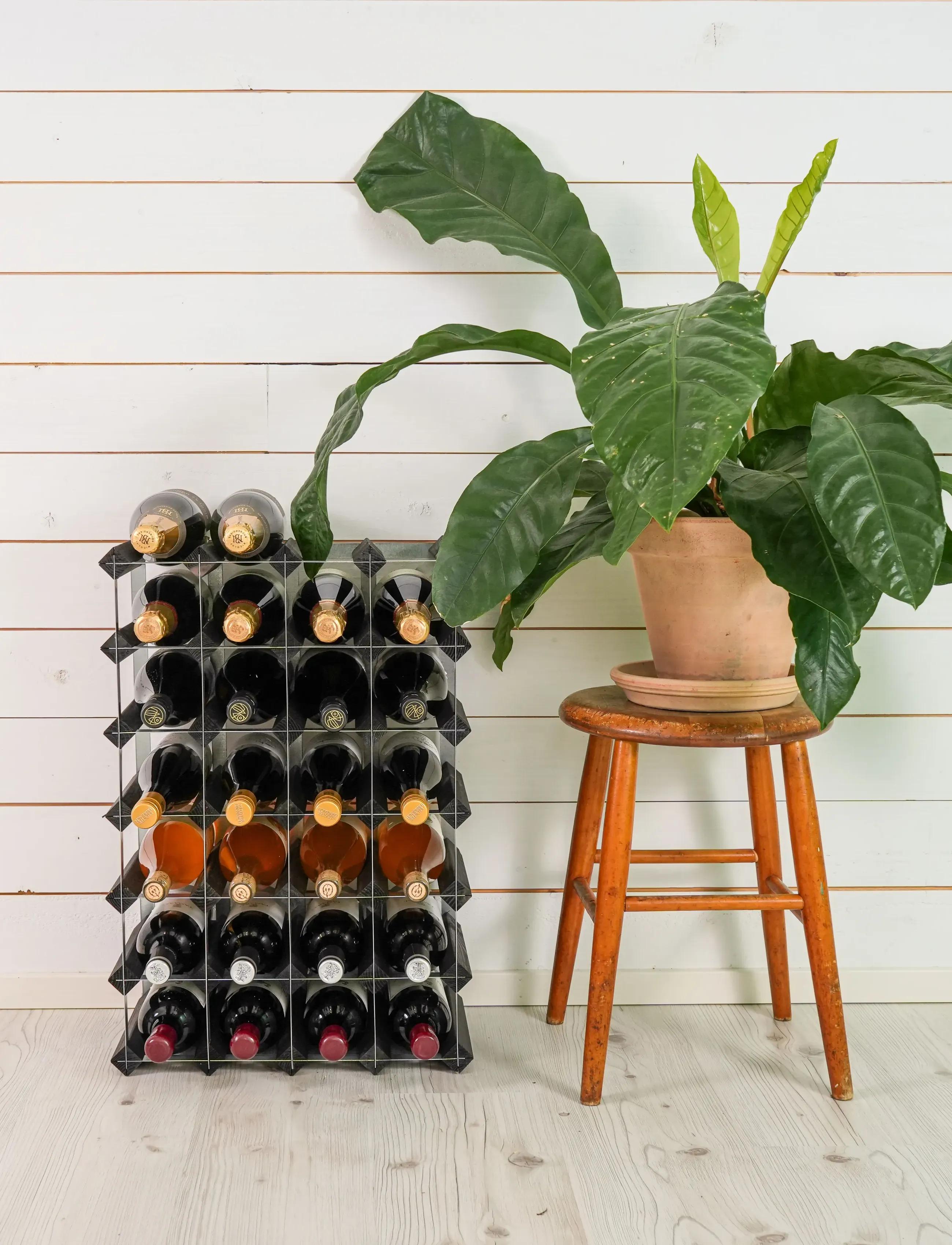The Swedish Wine Rack Factory - 30 flasker – samlesæt i sort asketræ - hylder - black ash - 4