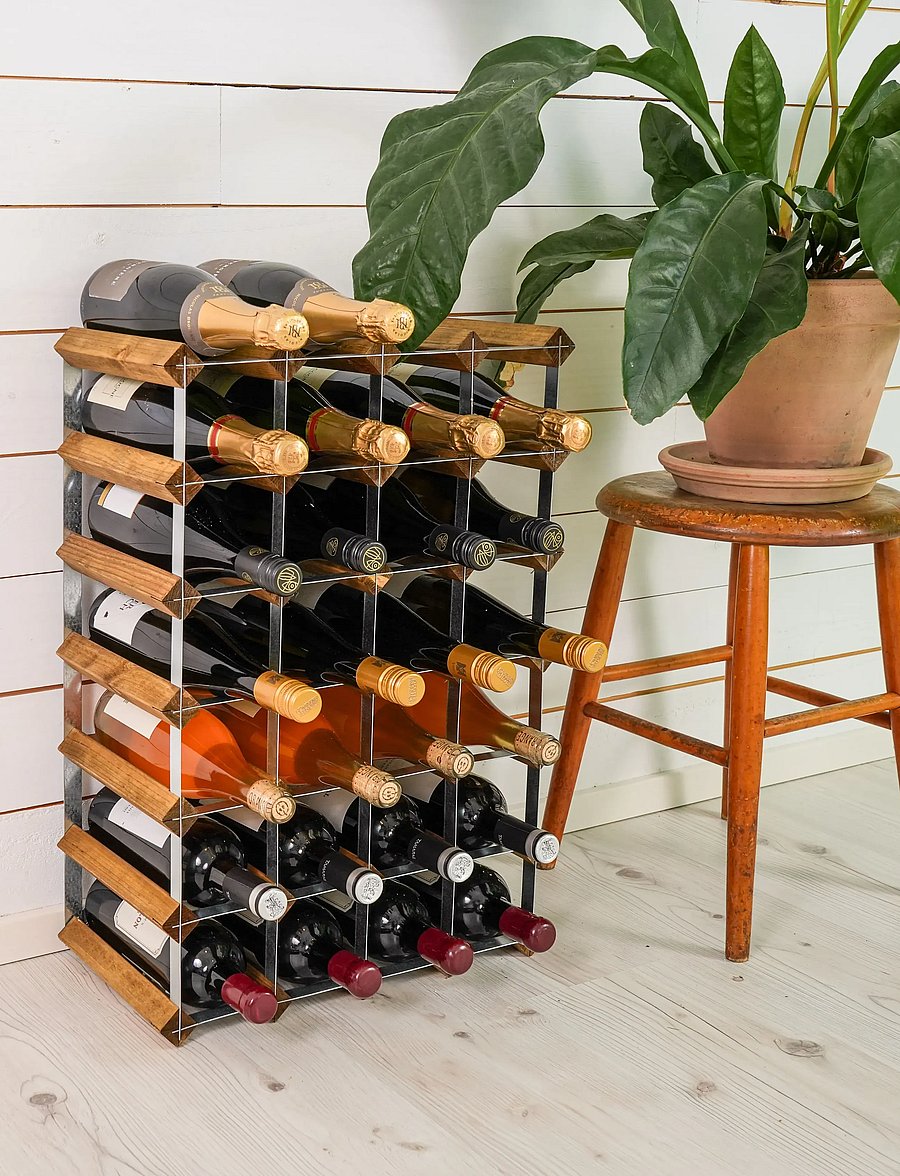 The Swedish Wine Rack Factory - 30 Bottle Self Assembly Kit Light Wood - regale und verwahrung - light wood - 0