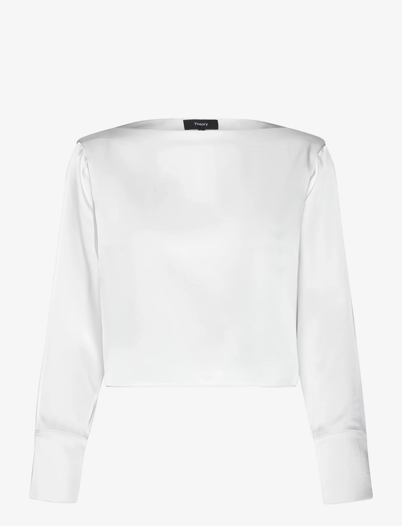 Theory - CL BOATNK VOL SH.BAS - long-sleeved blouses - ivory - 0