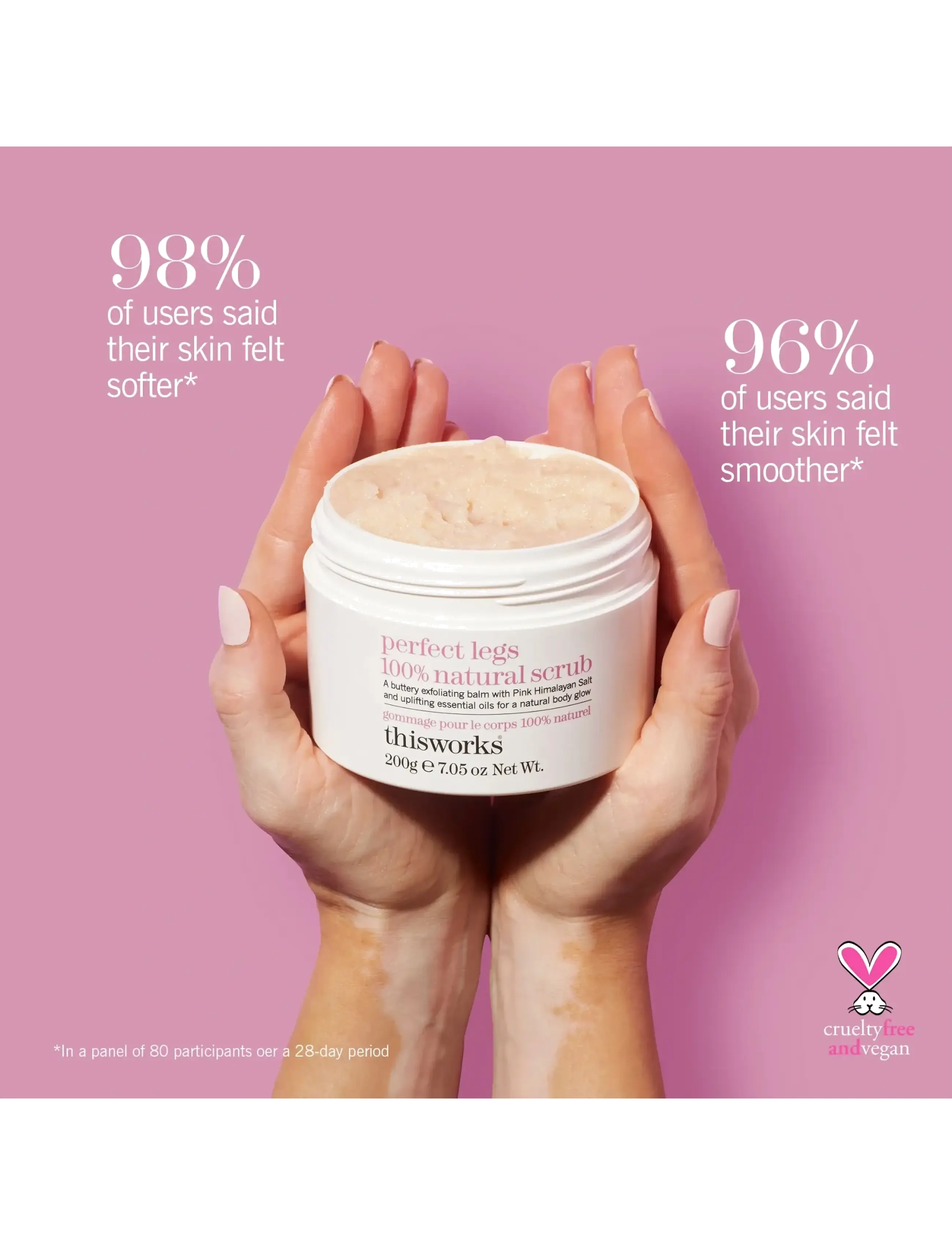 ThisWorks - perfect legs 100% natural scrub 200g - skrubb & exfoliators - kropp  - clear - 2