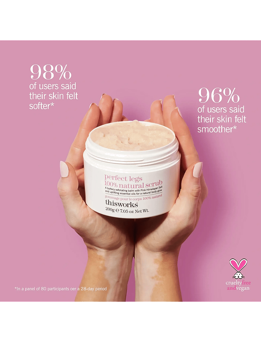 ThisWorks - perfect legs 100% natural scrub 200g - keha koorimine - clear - 2