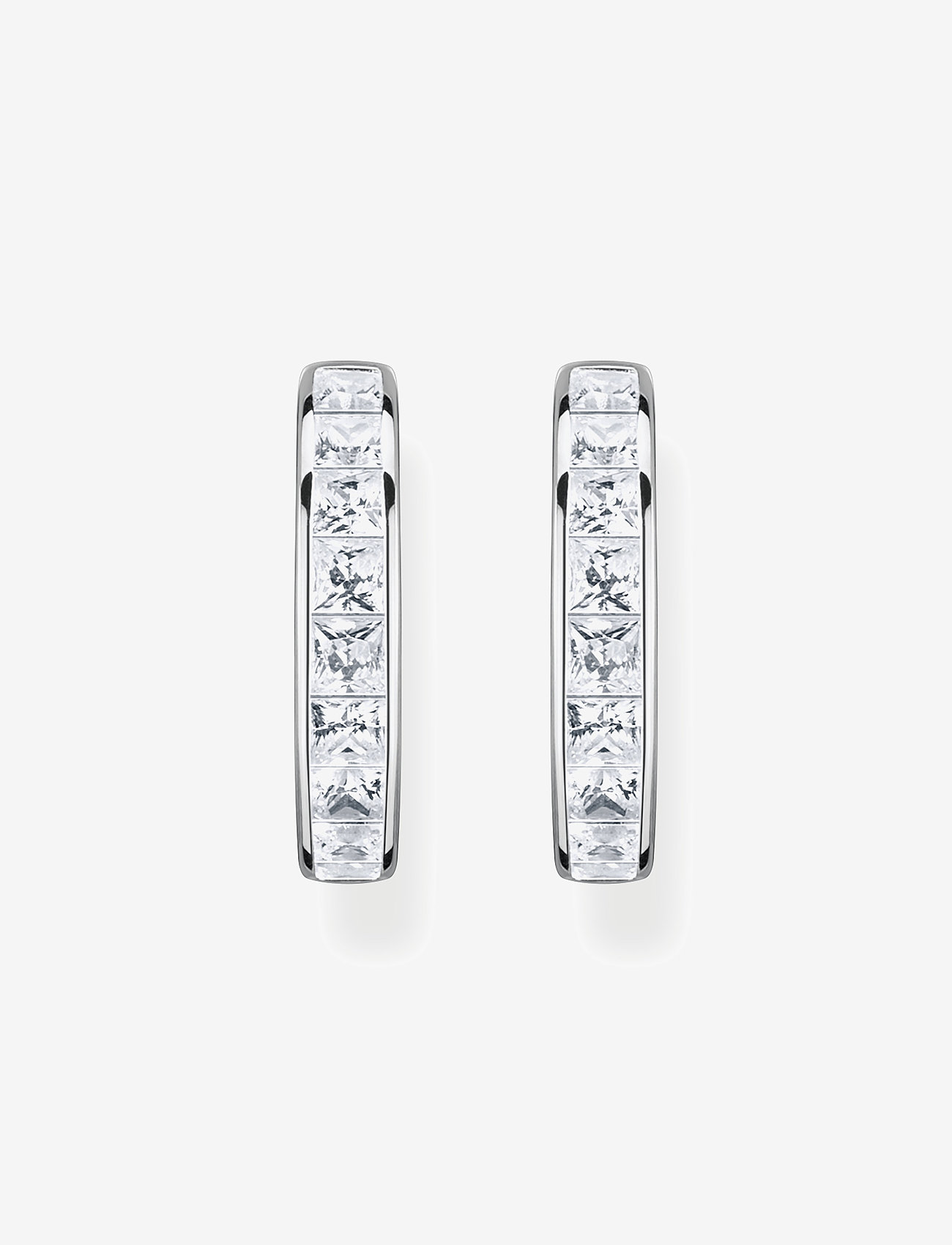 Thomas Sabo - Hoop Earrings With White Stones Pavé Silver - kreolen - silver - 1