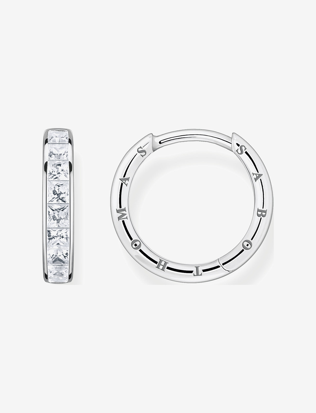 Thomas Sabo - Hoop Earrings With White Stones Pavé Silver - kreolen - silver - 2