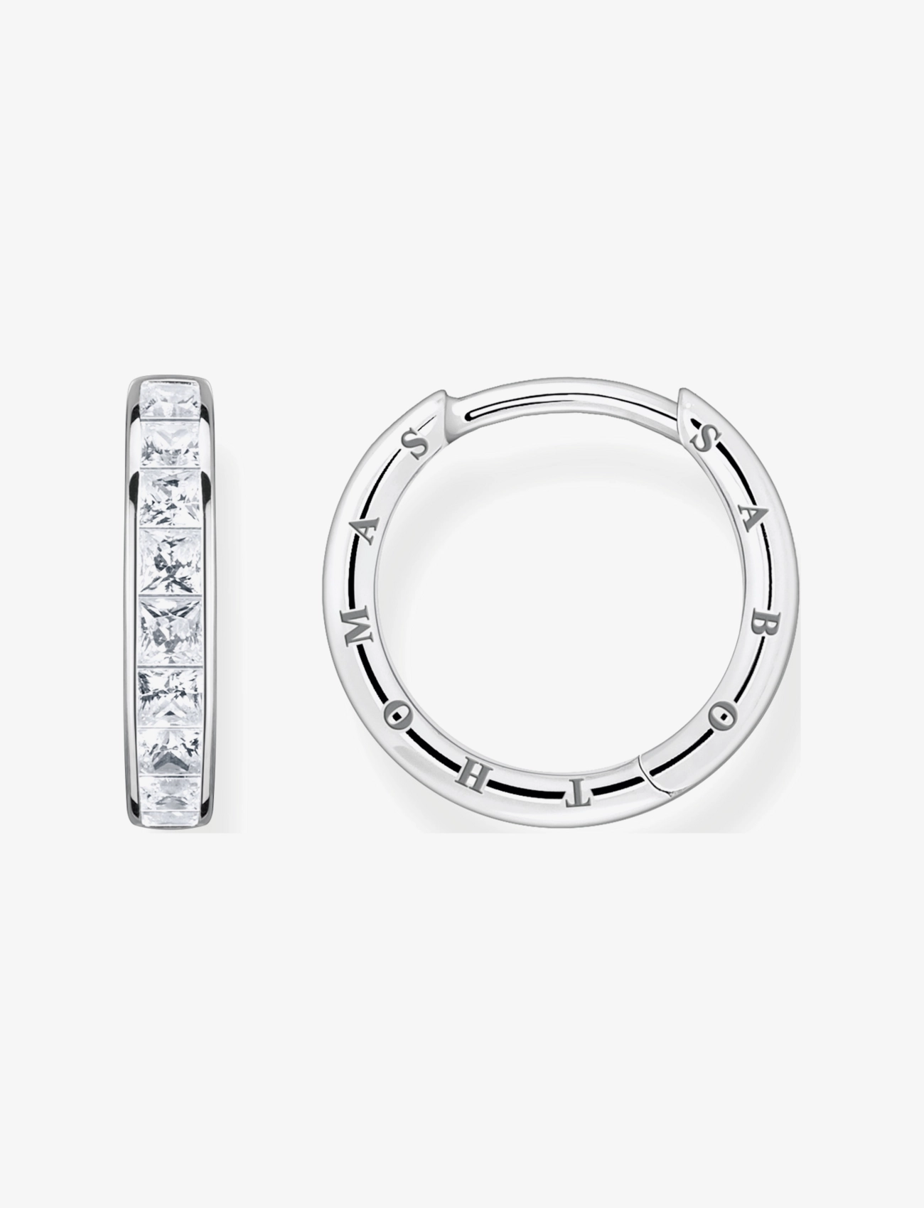 Thomas Sabo - Hoop Earrings With White Stones Pavé Silver - creoler & hoops - silver - 2