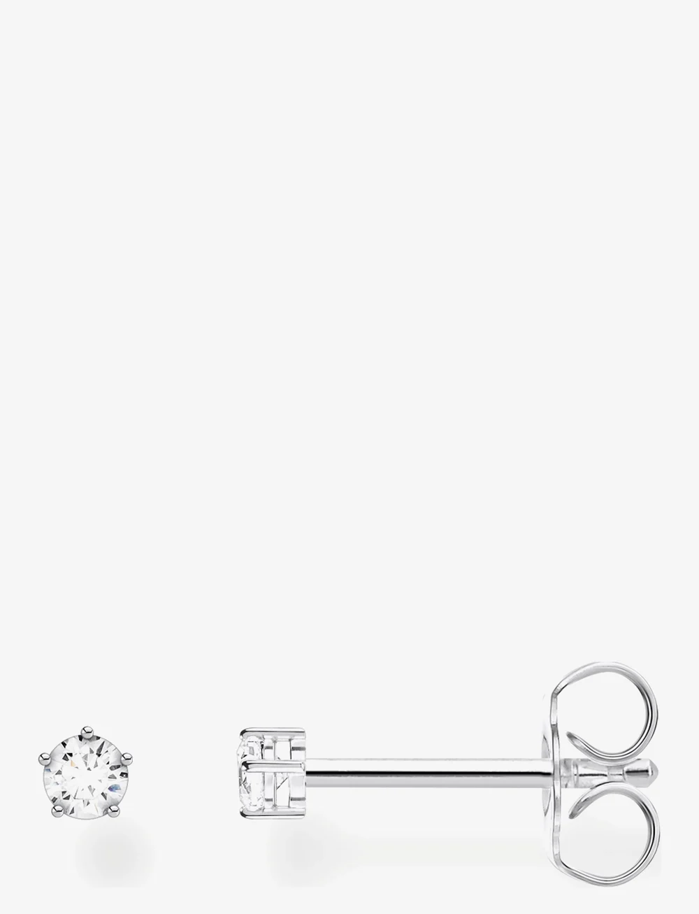 Thomas Sabo - Single Ear Stud Small White Stone - nappikorvakorut - silver - 2