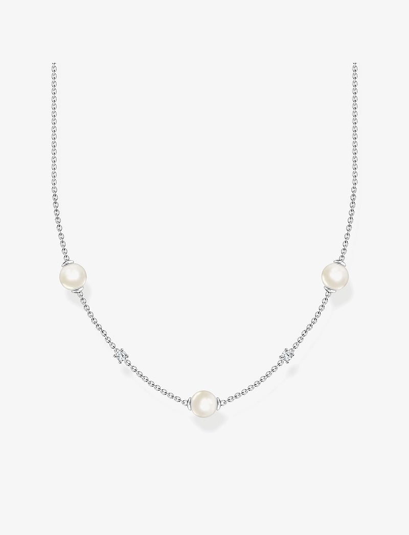 Thomas Sabo - Necklace With Pearls and White stones - pärlhalsband - silver - 1