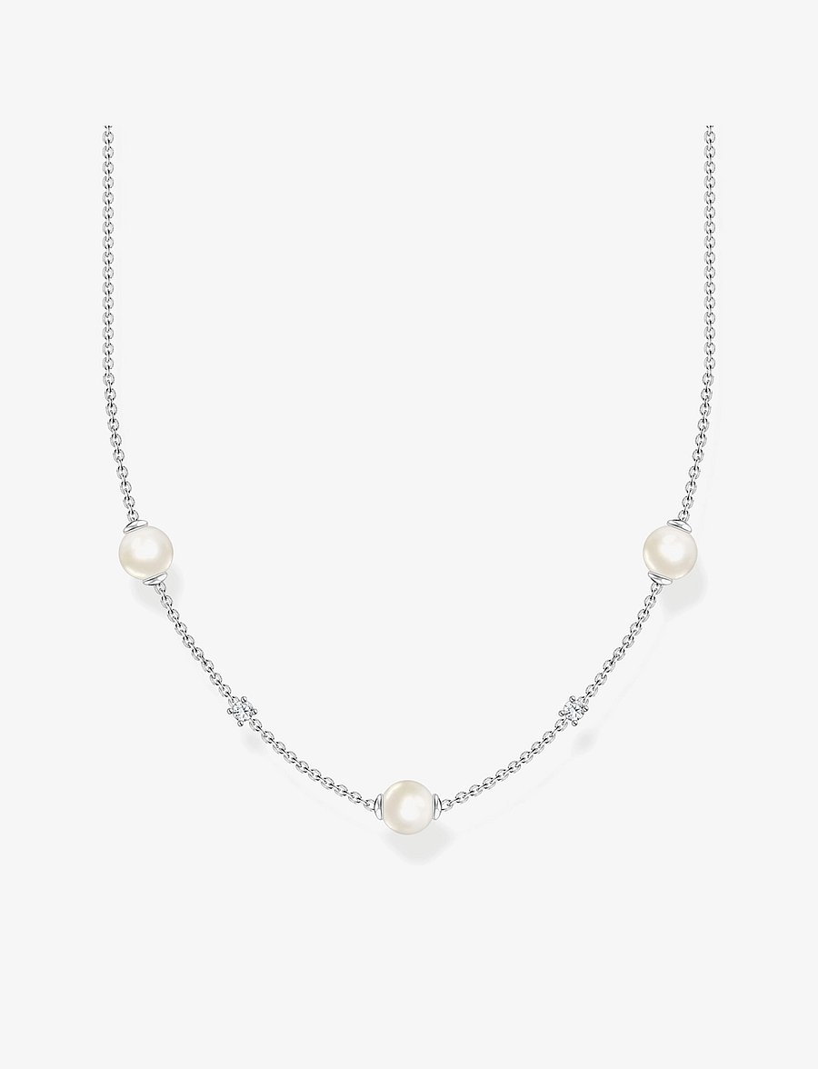 Thomas Sabo - Necklace With Pearls and White stones - perlenketten - silver - 1