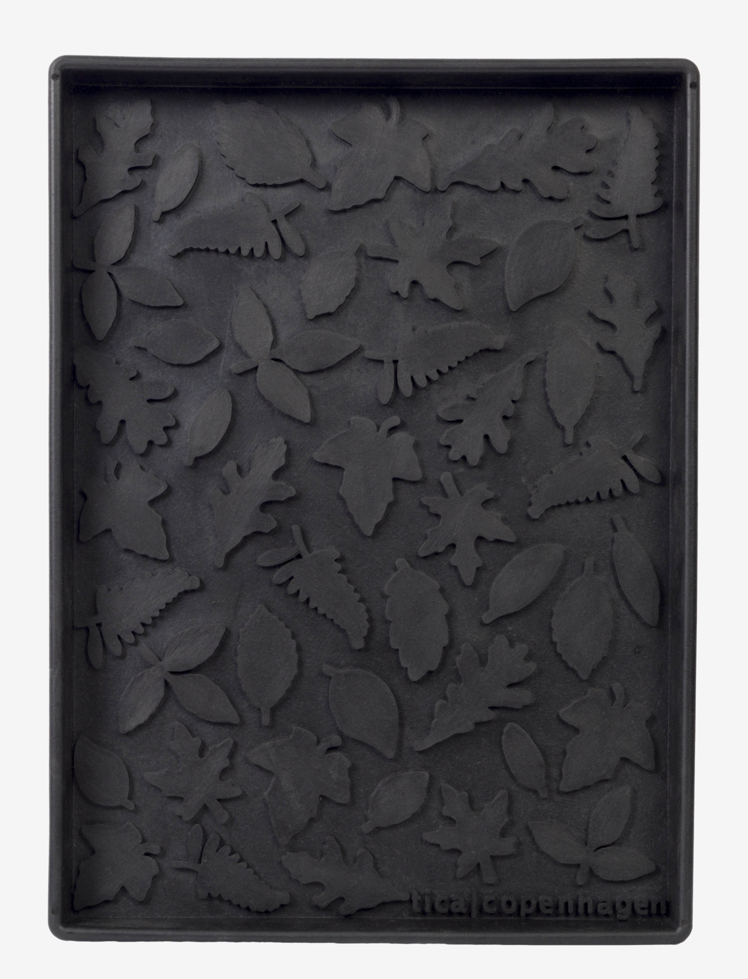 tica copenhagen Shoe and boot tray rubber - tica copenhagen - LEAVES DESIGN / black