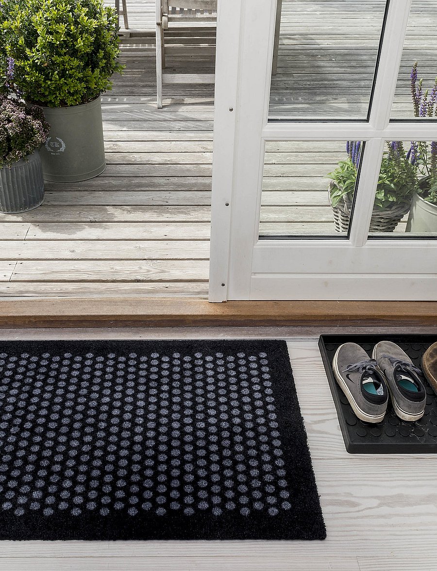 tica copenhagen - Floormat polyamide, 90x60 cm, dot design - türmatten - black/grey - 5