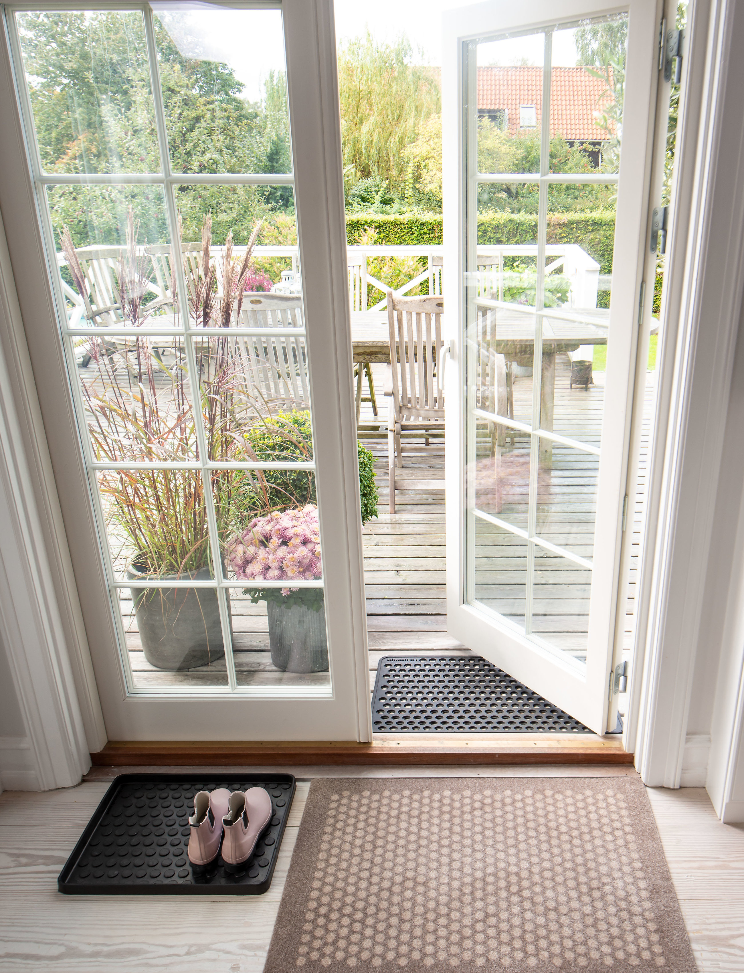 tica copenhagen Floormat Polyamide, 90X60 Cm, Dot Design, 90X60X0.7 cm, Rugs & Carpets, Beige - Door Mats, Homeware