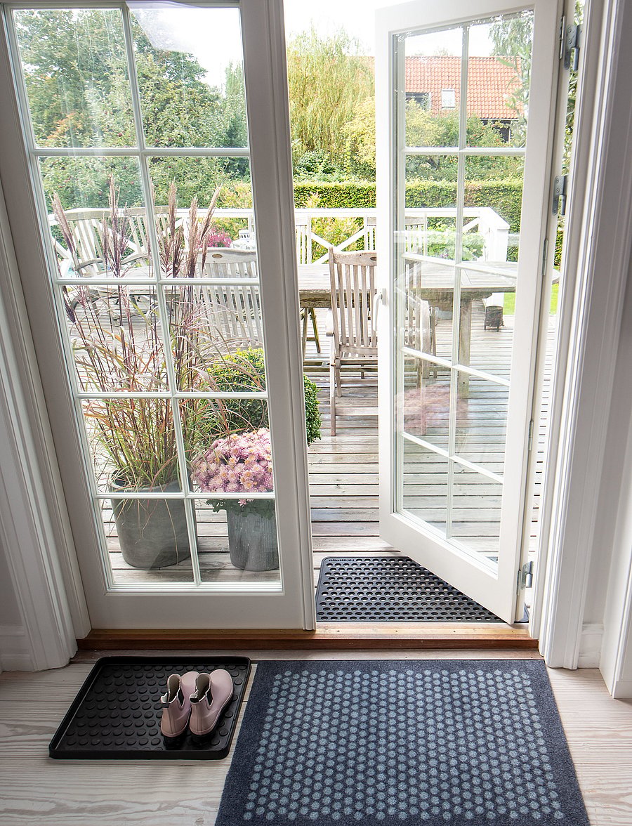 tica copenhagen - Floormat polyamide, 90x60 cm, dot design - türmatten - blue/grey - 0