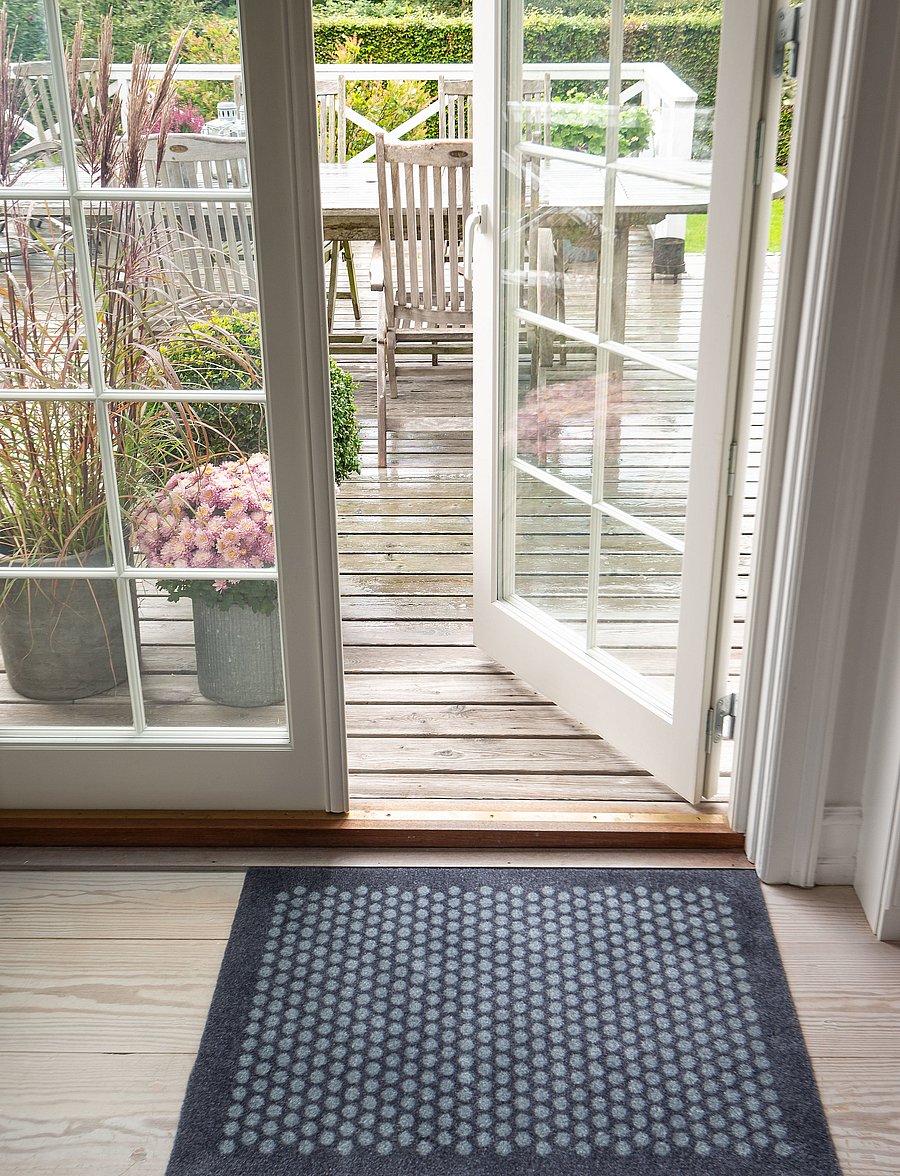 tica copenhagen - Floormat polyamide, 90x60 cm, dot design - türmatten - blue/grey - 5