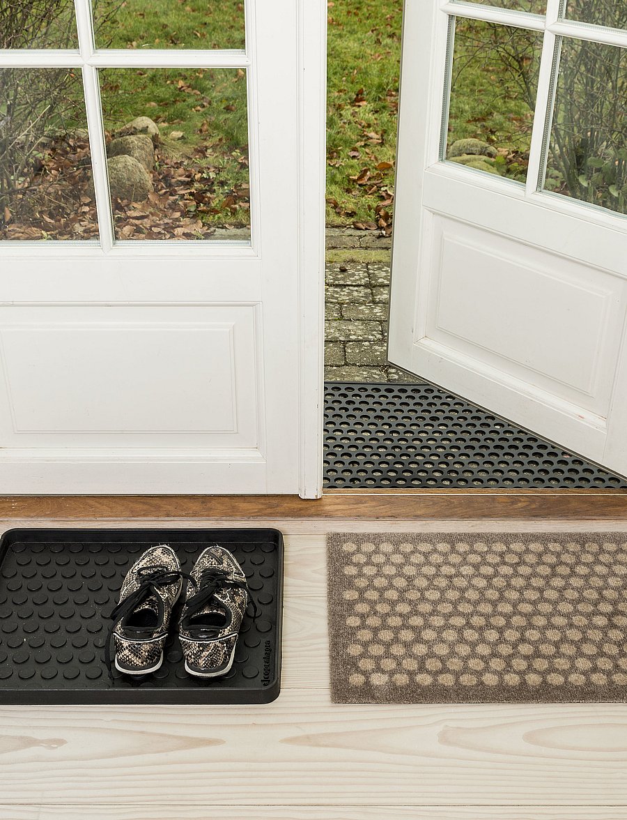 tica copenhagen - Floormat polyamide, 60x40 cm, dot design - türmatten - sand/beige - 4